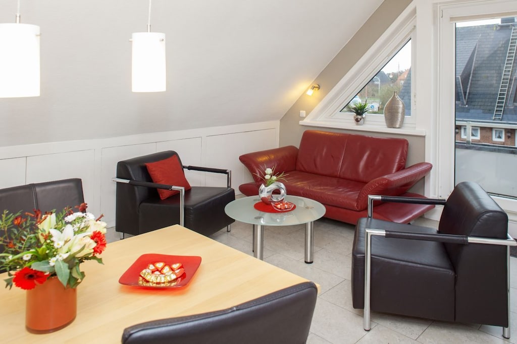 Strandnabij, exclusief 3-kamer vakantieappartement in Westerland