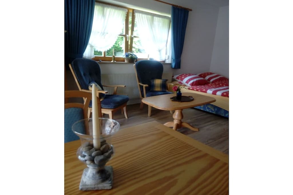 Excellent holiday apartment with garden patio. Chiemsee can be reached in 5 minutes. Parking in front of the house.