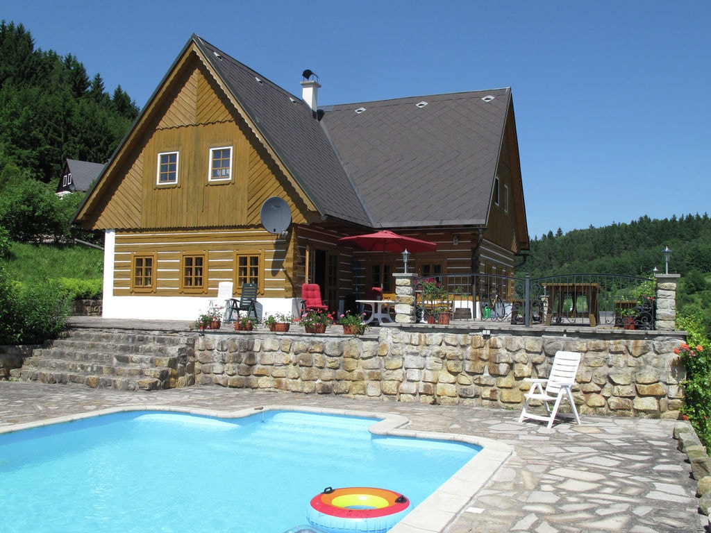 villa with swimming pool in the hilly landscape