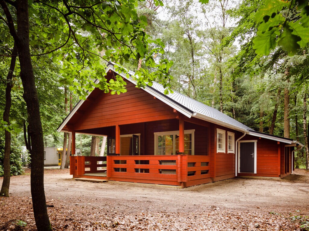Holzhütte mit einer Veranda in Veluwe