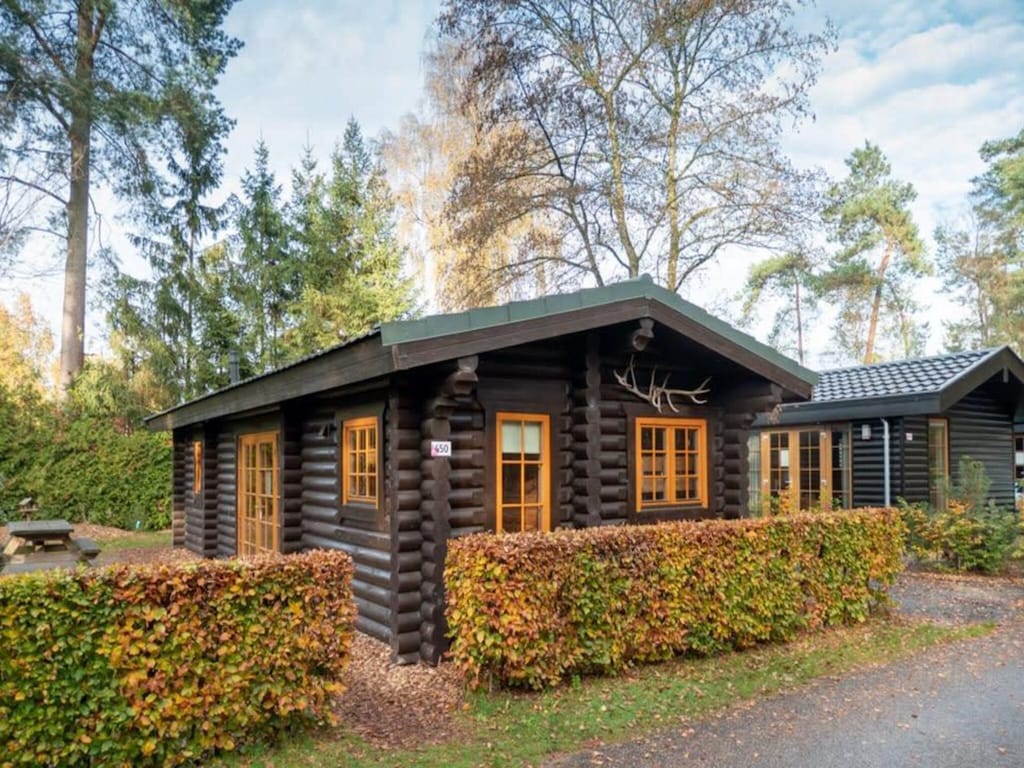 Houten chalet bij Nationaal Park De Veluwe