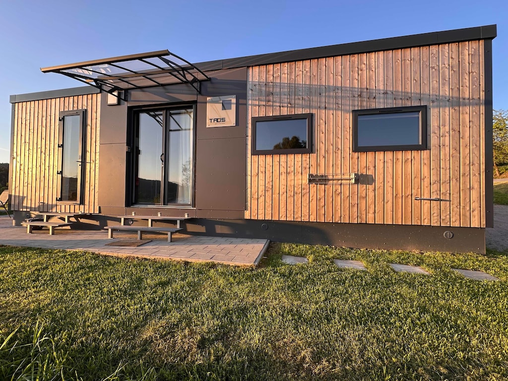 Chalet bij Eixendorfer Meer met Uitzicht