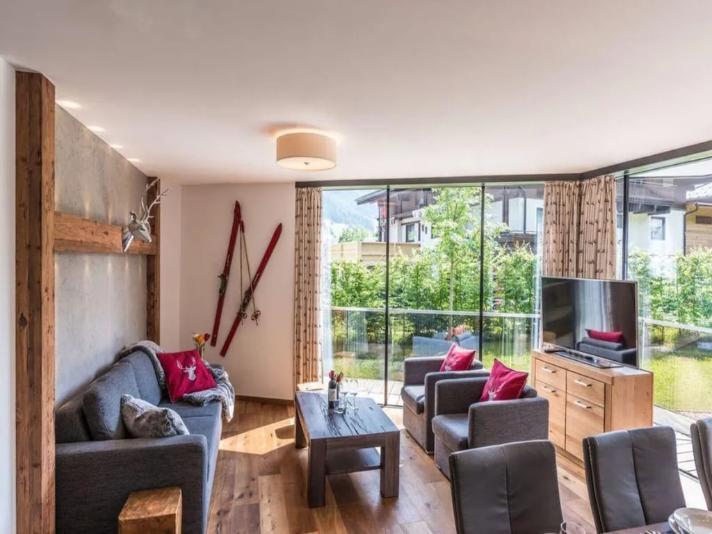 Ferienhaus mit Bergblick für 8 Personen mit Sauna
