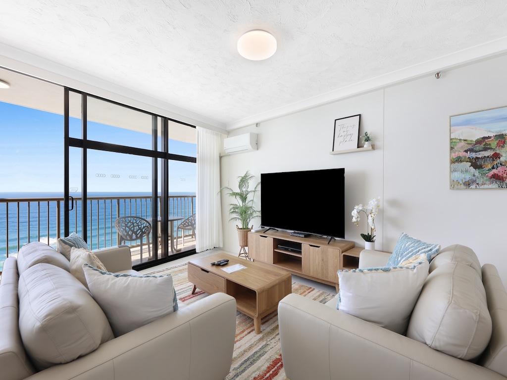 Stilvolles Apartment am Strand mit Meerblick