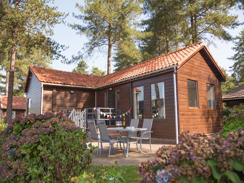 Luxe boslodge met privétuin