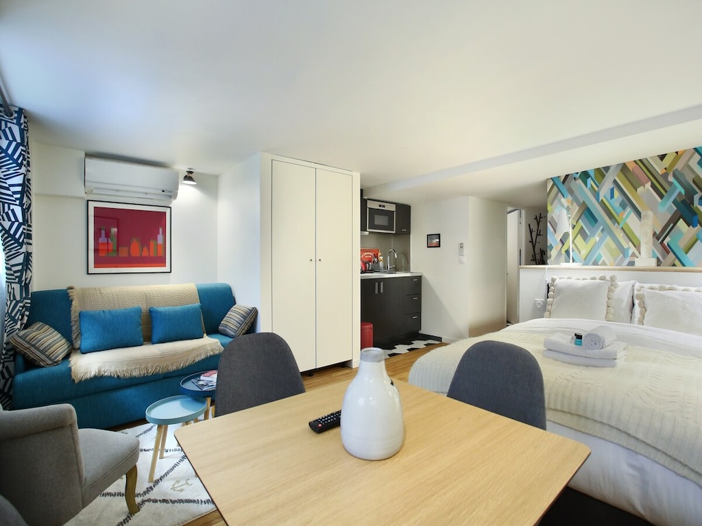 Charmante studio met airconditioning Beaubourg Le Marais