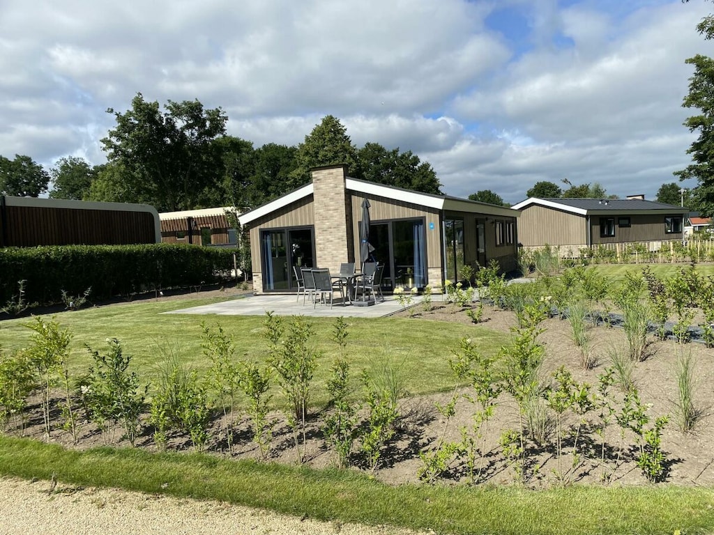 Modernes Chalet in Hulshorst für bis zu 6 Personen, mit Terrasse, Garten und kostenlosem WLAN.