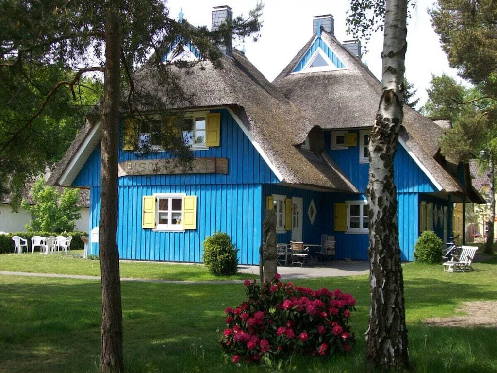 Huis met rieten dak in Languste, Darß/Oostzee
