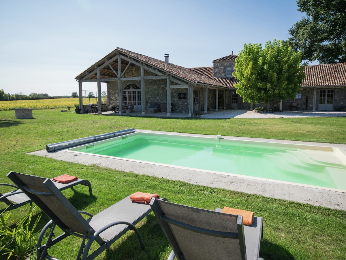 Landhuis met privézwembad voor 12 personen in Fargues-sur-Ourbise