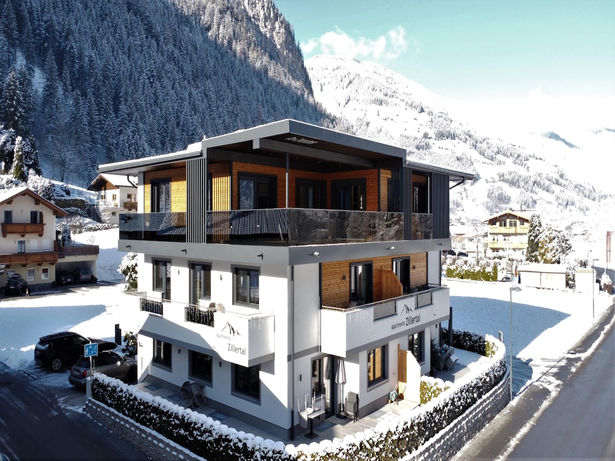 Appartement in Mayrhofen: 1 km van centrum en direct aan de piste in Mayrhofen