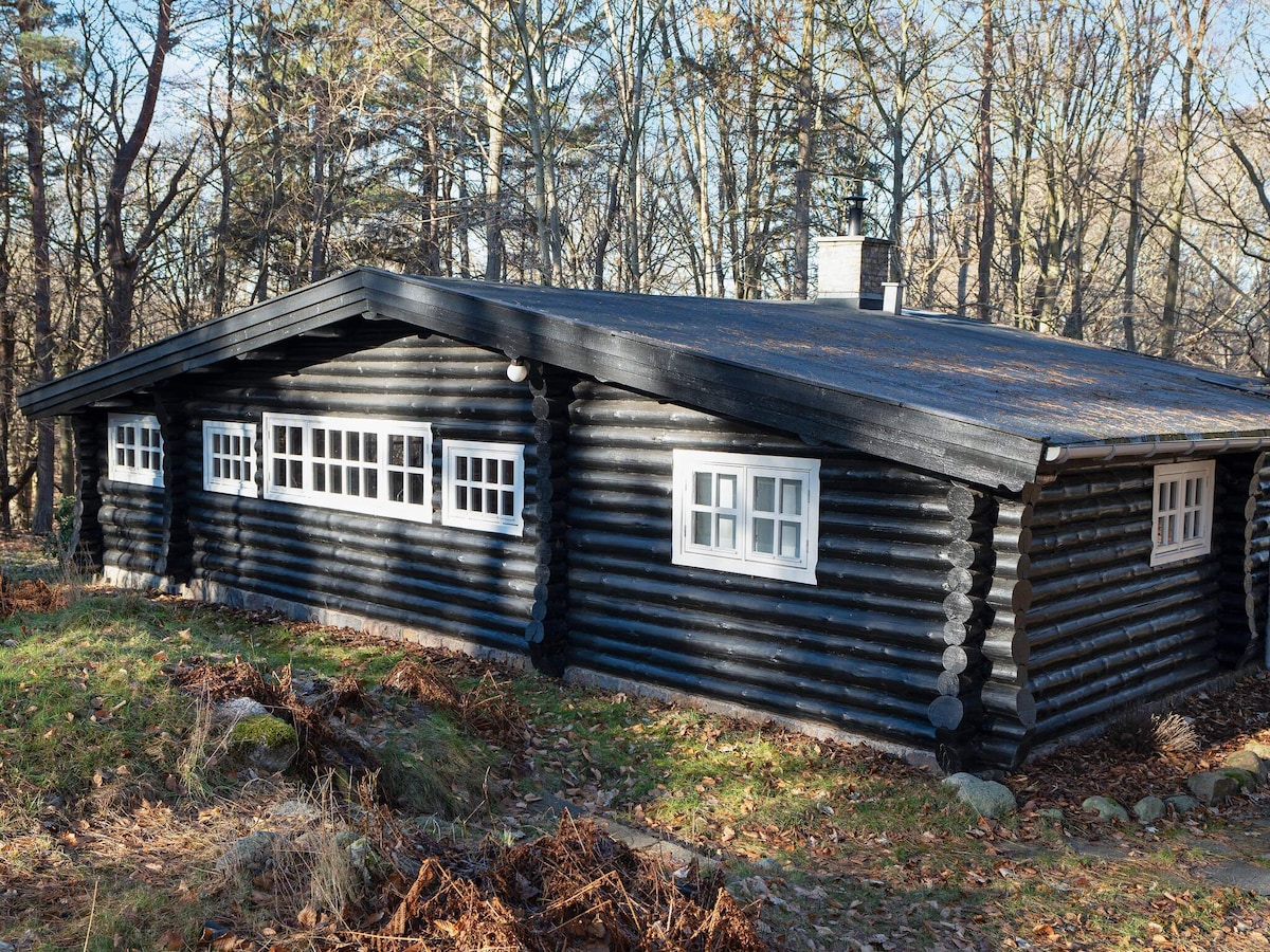 Rustiek vakantiehuis Bjælkely in het bos bij Frederiksværk in Frederiksværk
