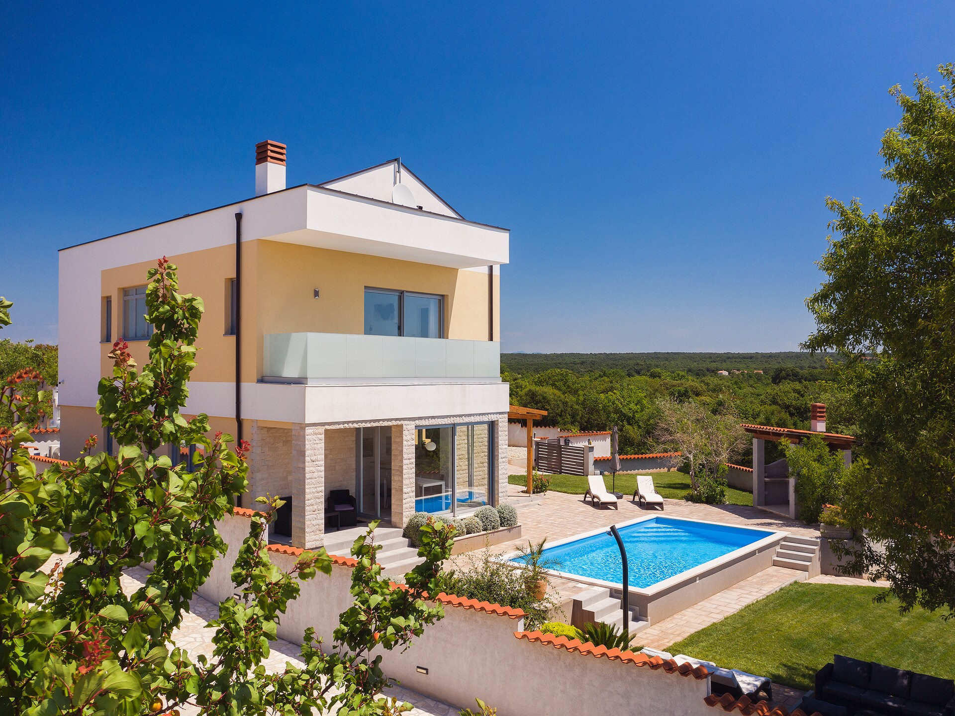 Villa White: Moderne vrijstaande villa met privézwembad en sauna bij Barbariga - foto 11