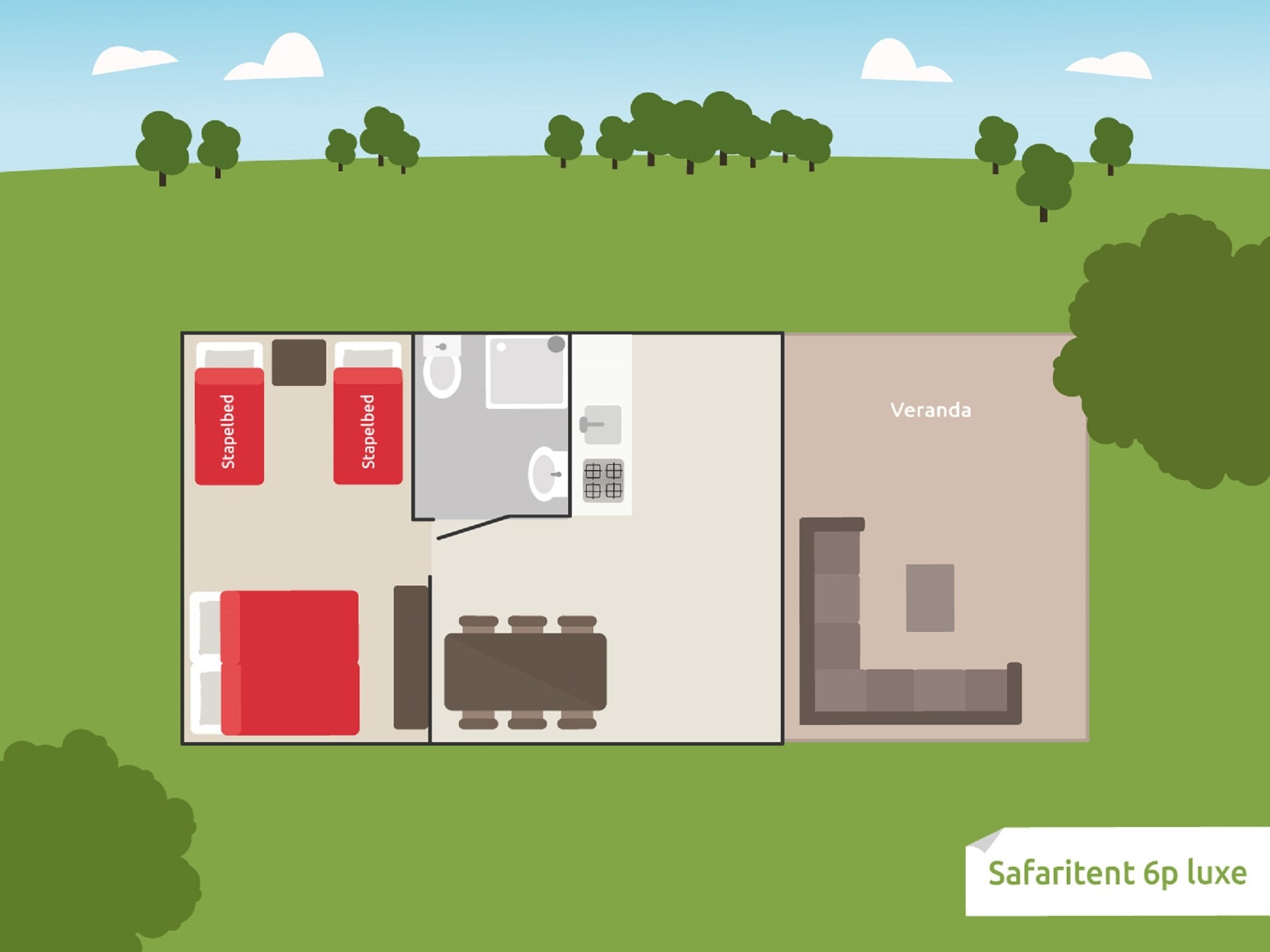 Luxe safaritent met keuken en badkamer op de Veluwe - foto 15