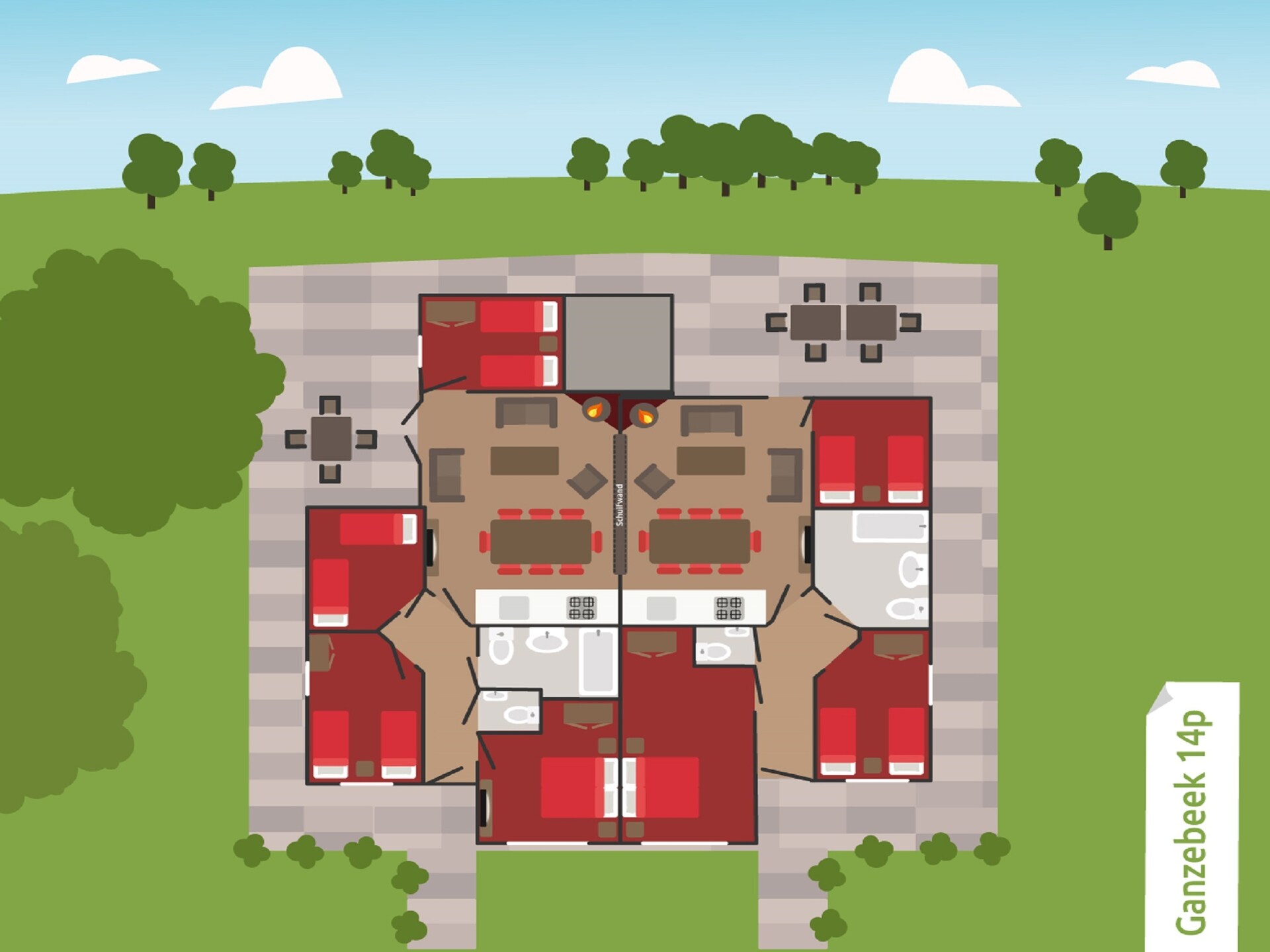 Groepsbungalow met haard op de Veluwe, 14 pers., huisdieren welkom - foto 17