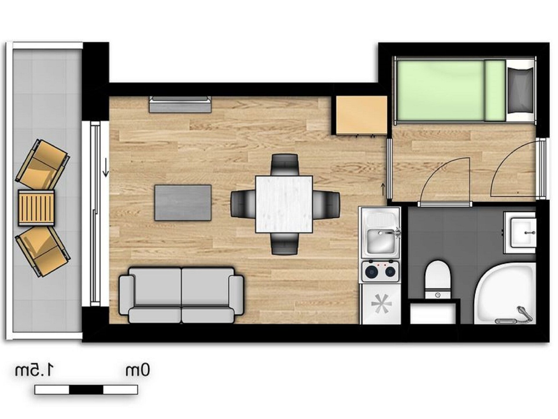 Knus appartement voor 4 in bosrijk vakantiepark bij Boulogne-sur-Mer - foto 14