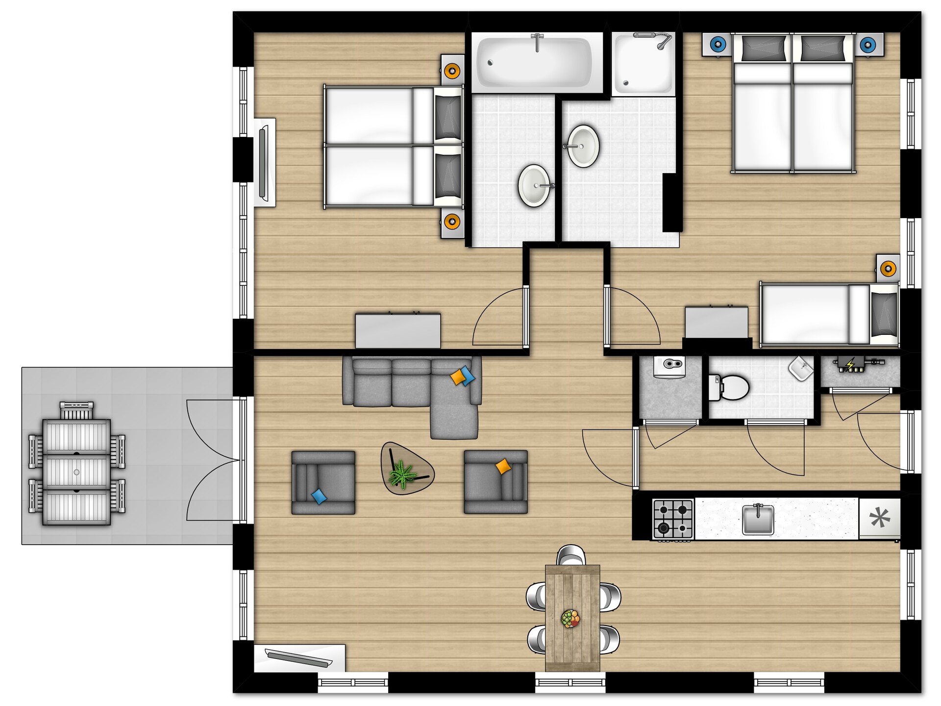 Licht appartement in Marinapark Volendam met tuin, 2 badkamers en huisdieren welkom - foto 16