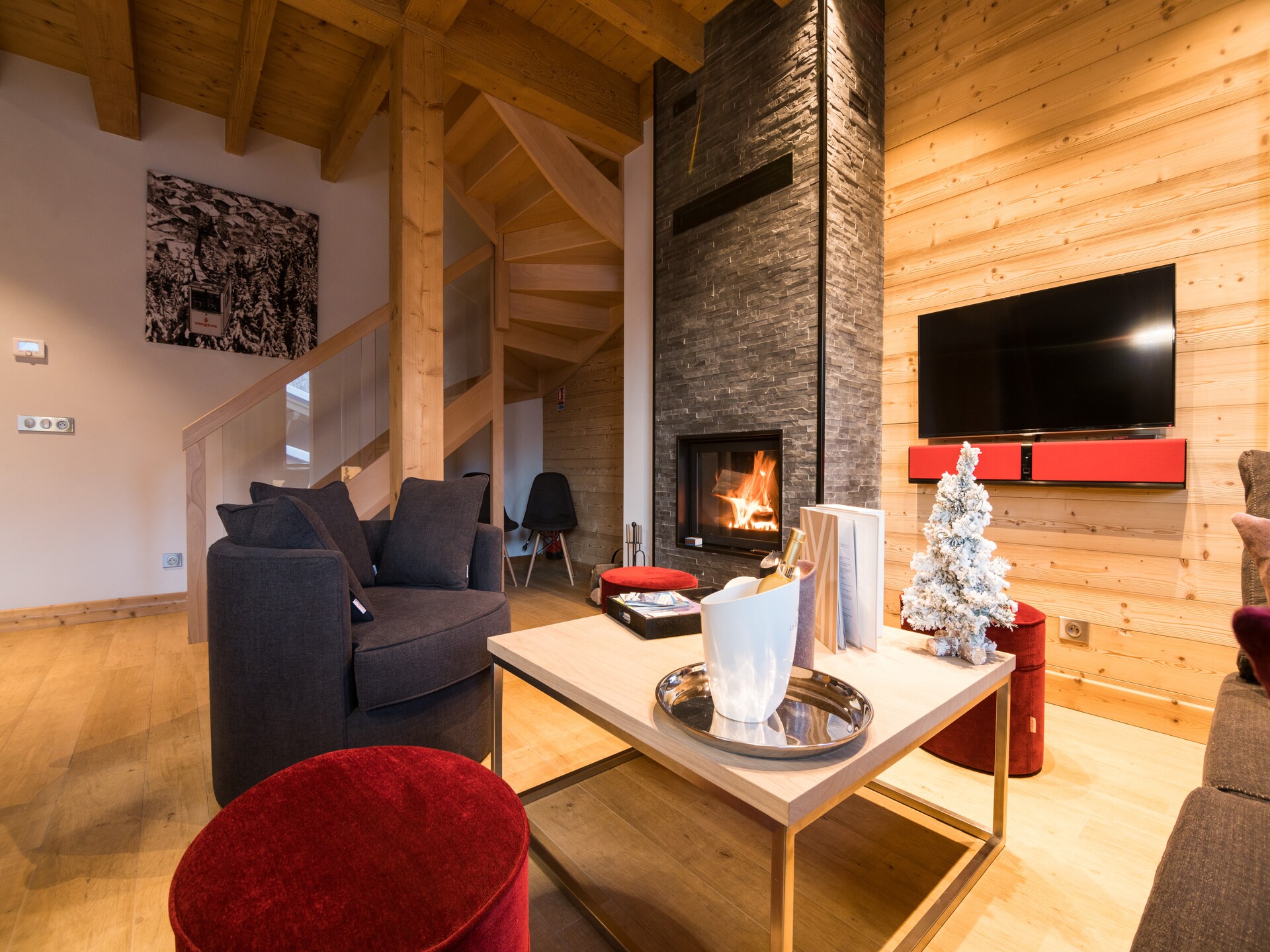 Luxe chalet voor 13 personen nabij Megève met uitzicht op de Mont-Blanc - foto 4