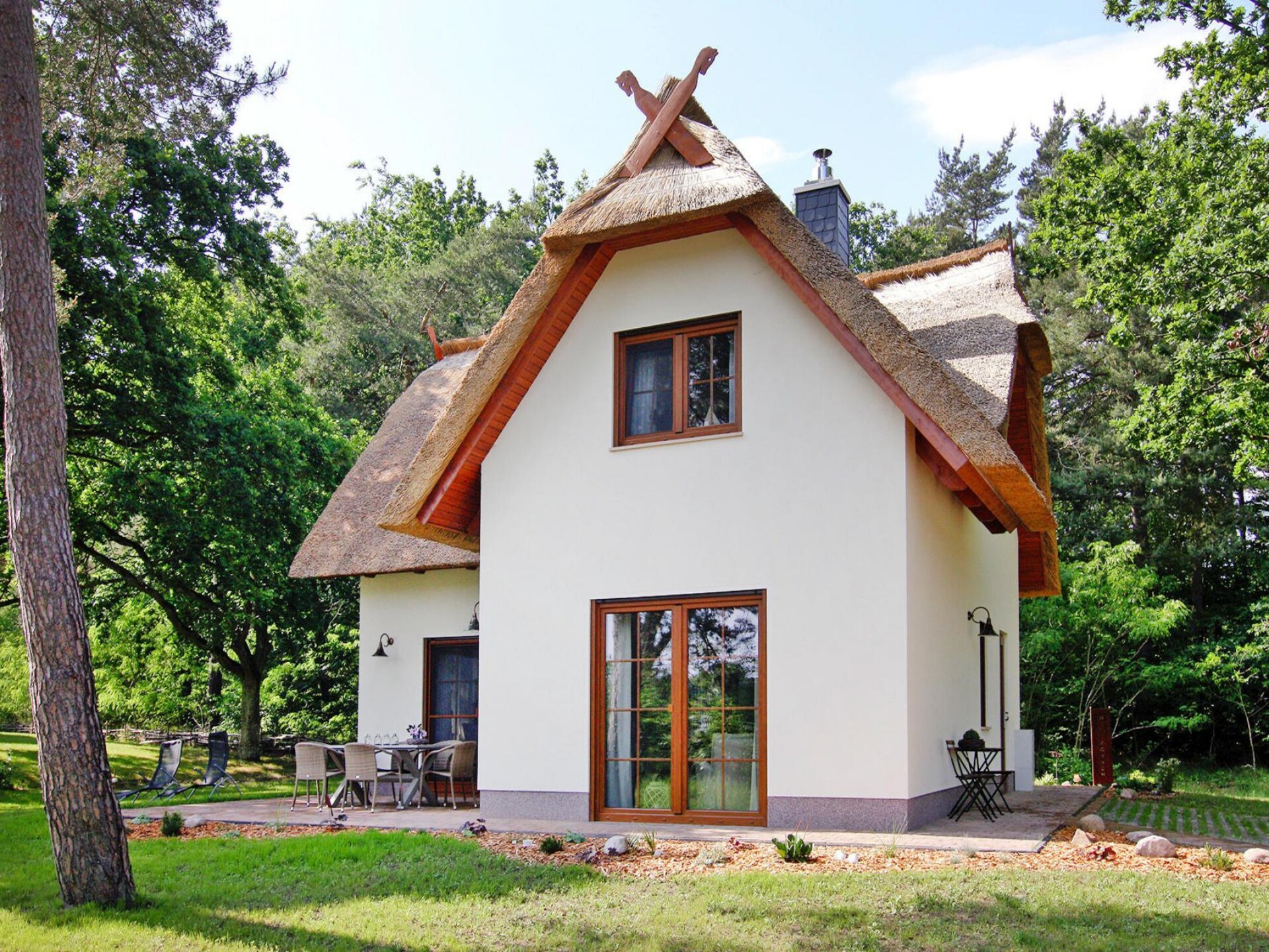 Kranichnest: Vrijstaand vakantiehuis met sauna aan de lagune van Usedom - foto 1