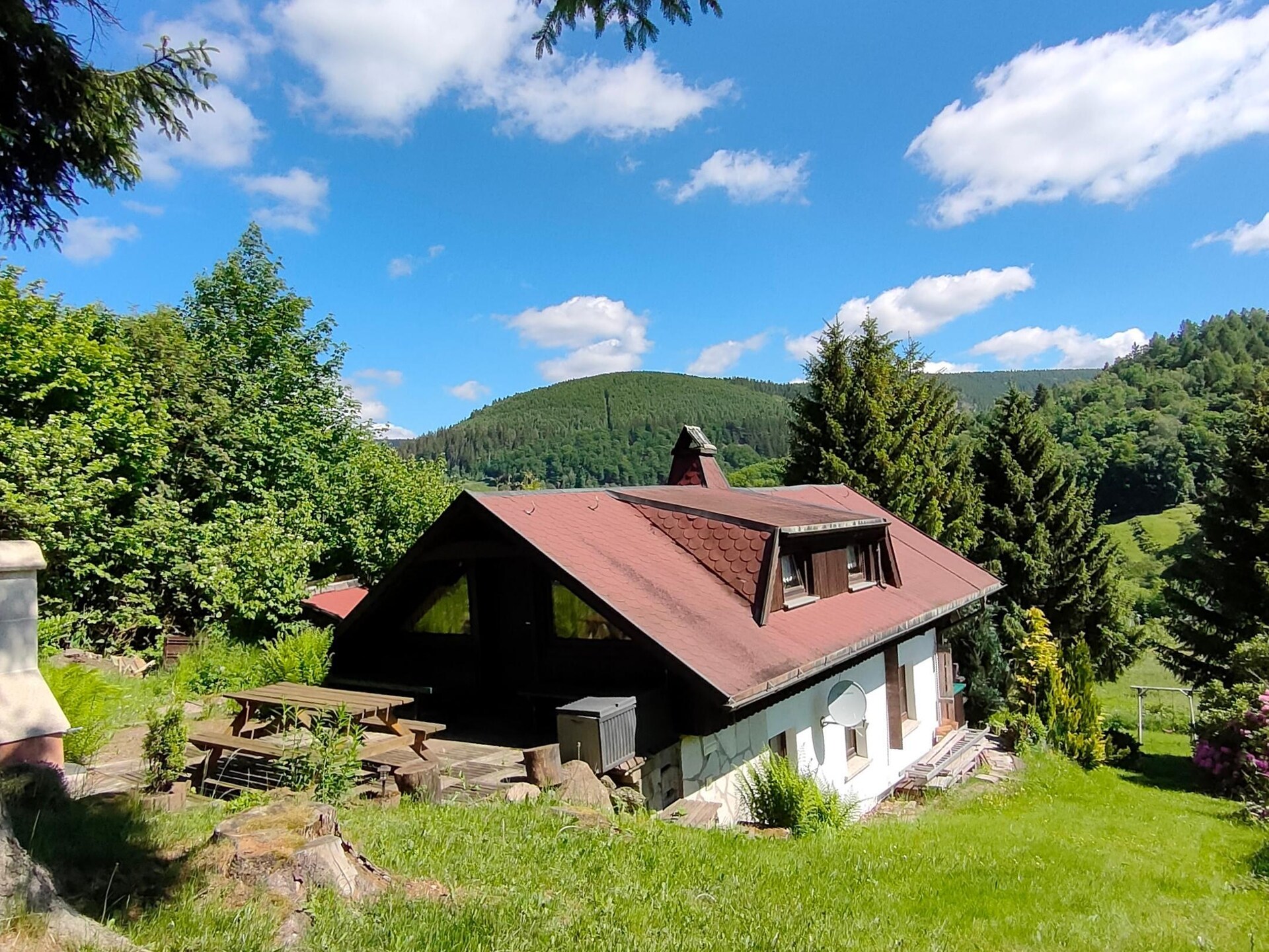 Vrijstaand vakantiehuis met bergzicht in Oberschönau, Thüringer Woud - foto 1