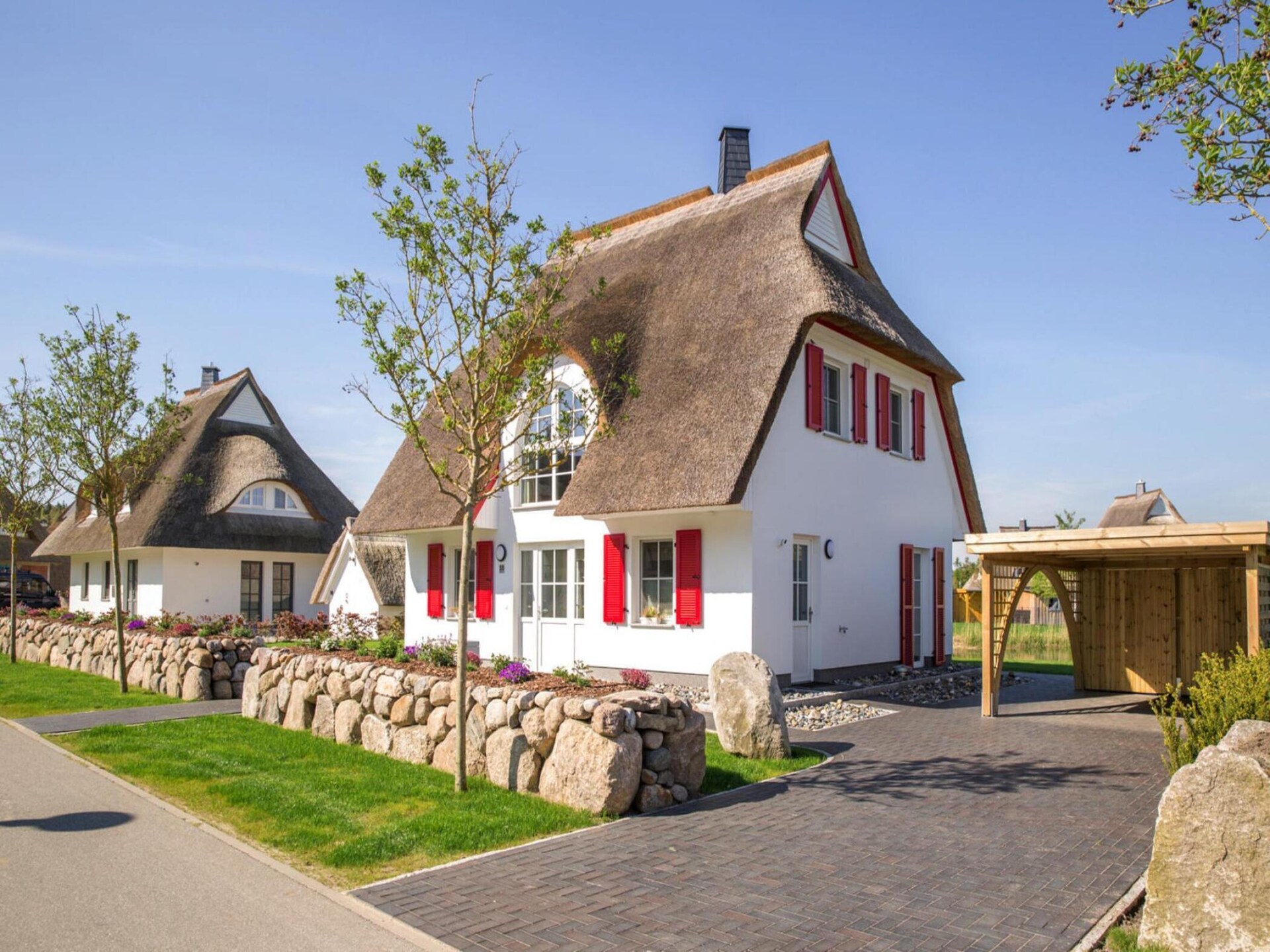 Luxe rietgedekt vakantiehuis met sauna en zwemlagune nabij Bodden - foto 12