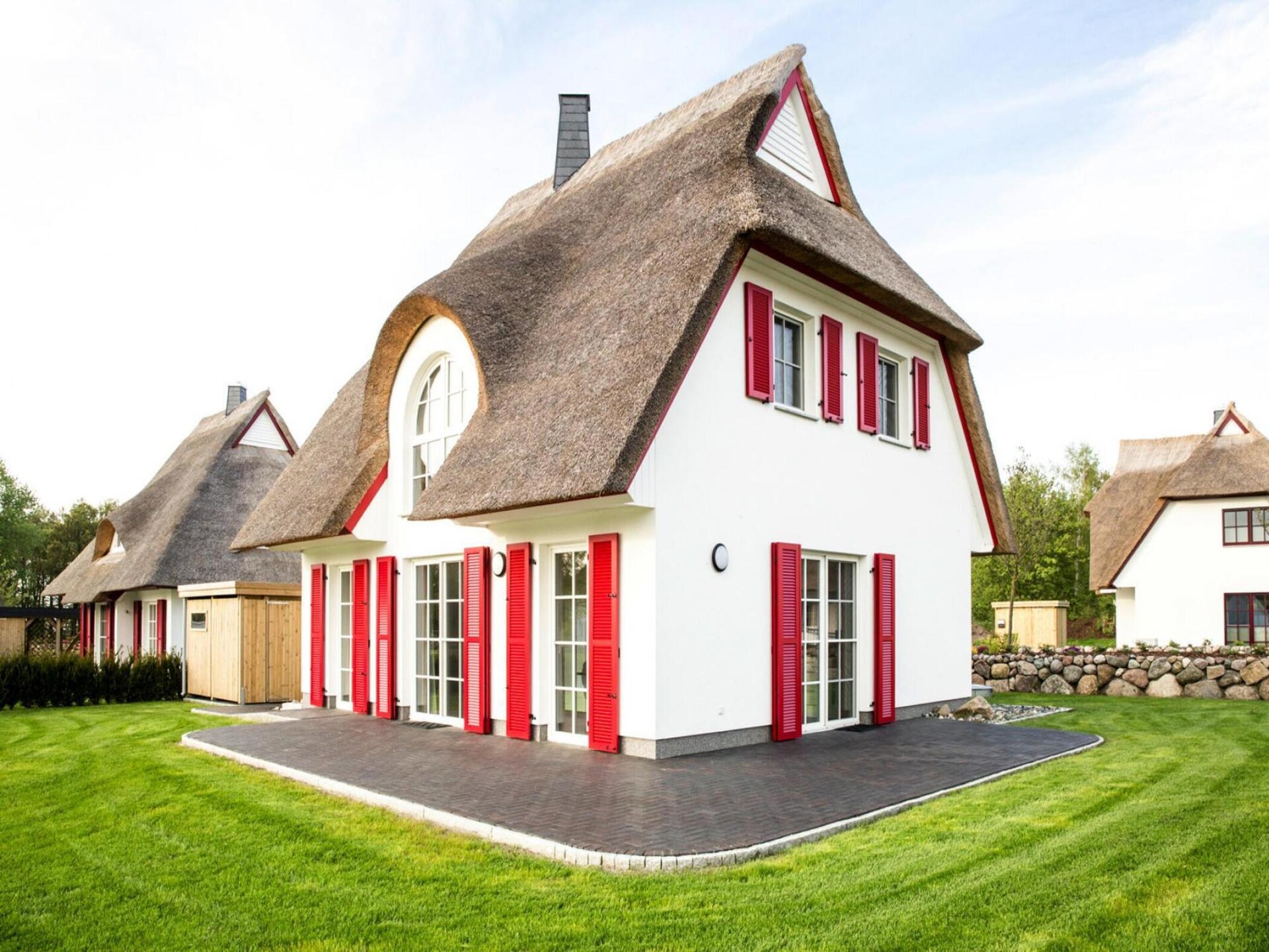 Luxe rietgedekt vakantiehuis met sauna en zwemlagune nabij Bodden - foto 9