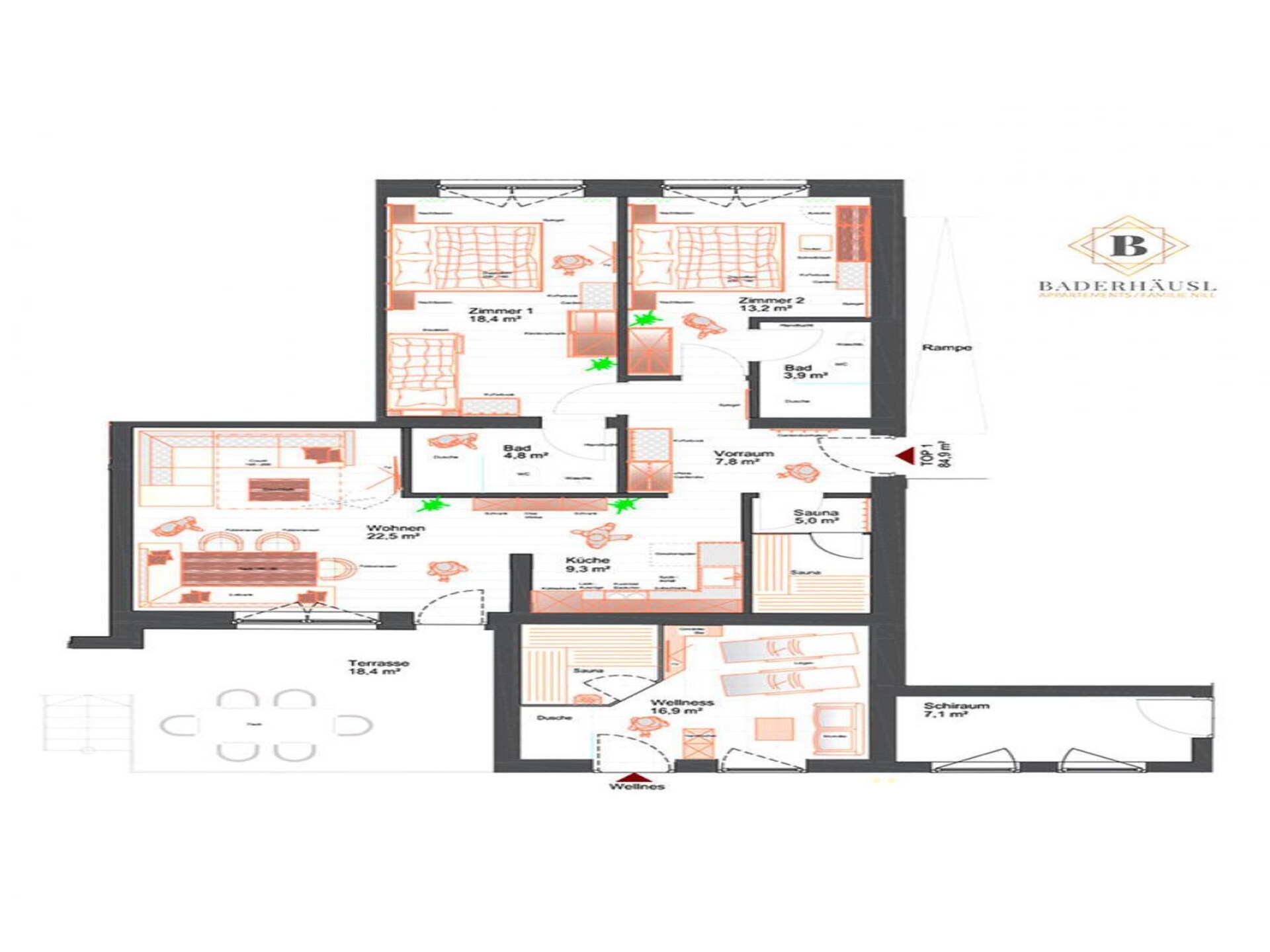 Baderhäusl: Modern appartement met wellness in hartje Bramberg am Wildkogel - foto 32