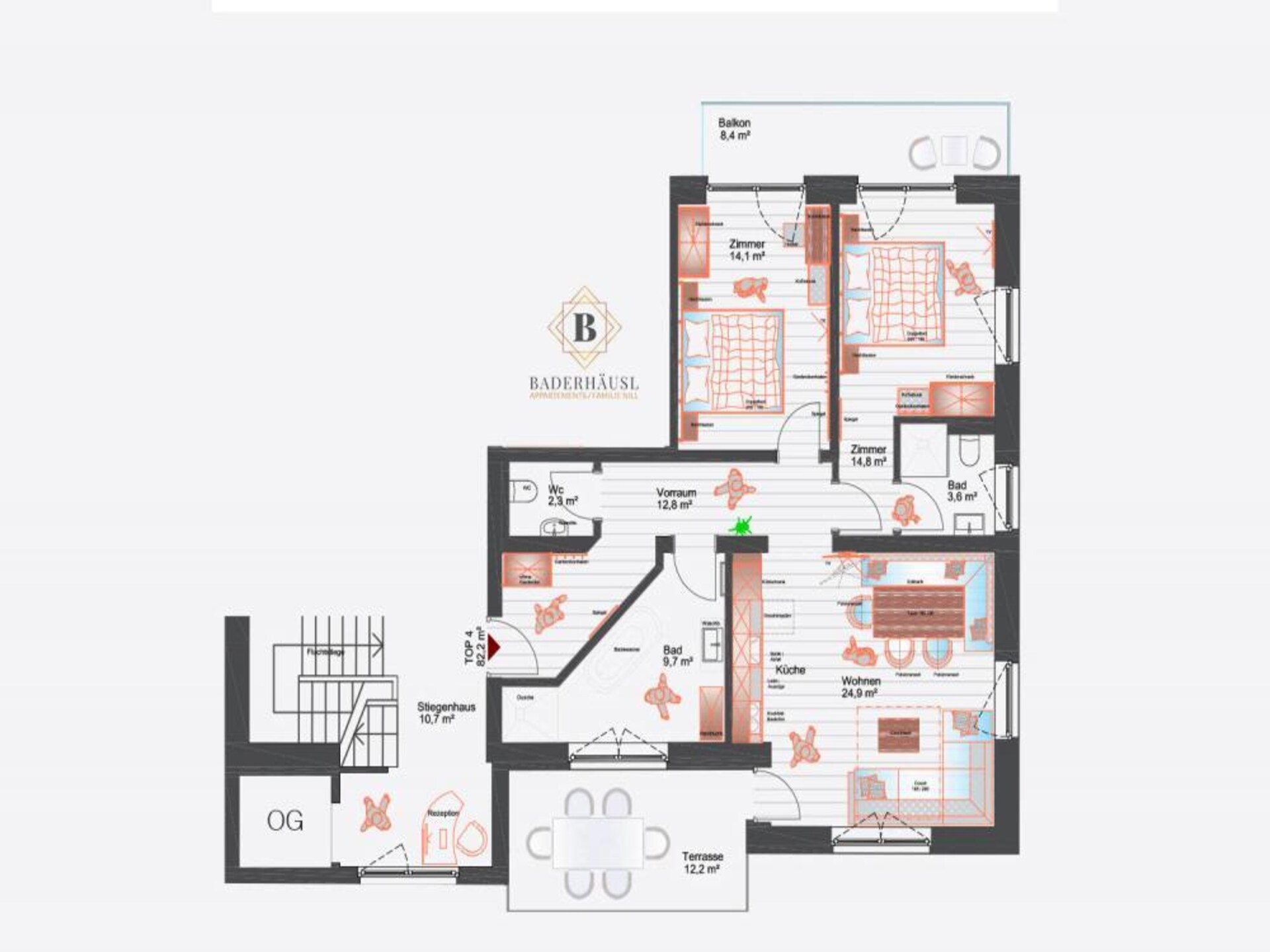 Baderhäusl: Modern appartement met wellness in hartje Bramberg am Wildkogel - foto 29