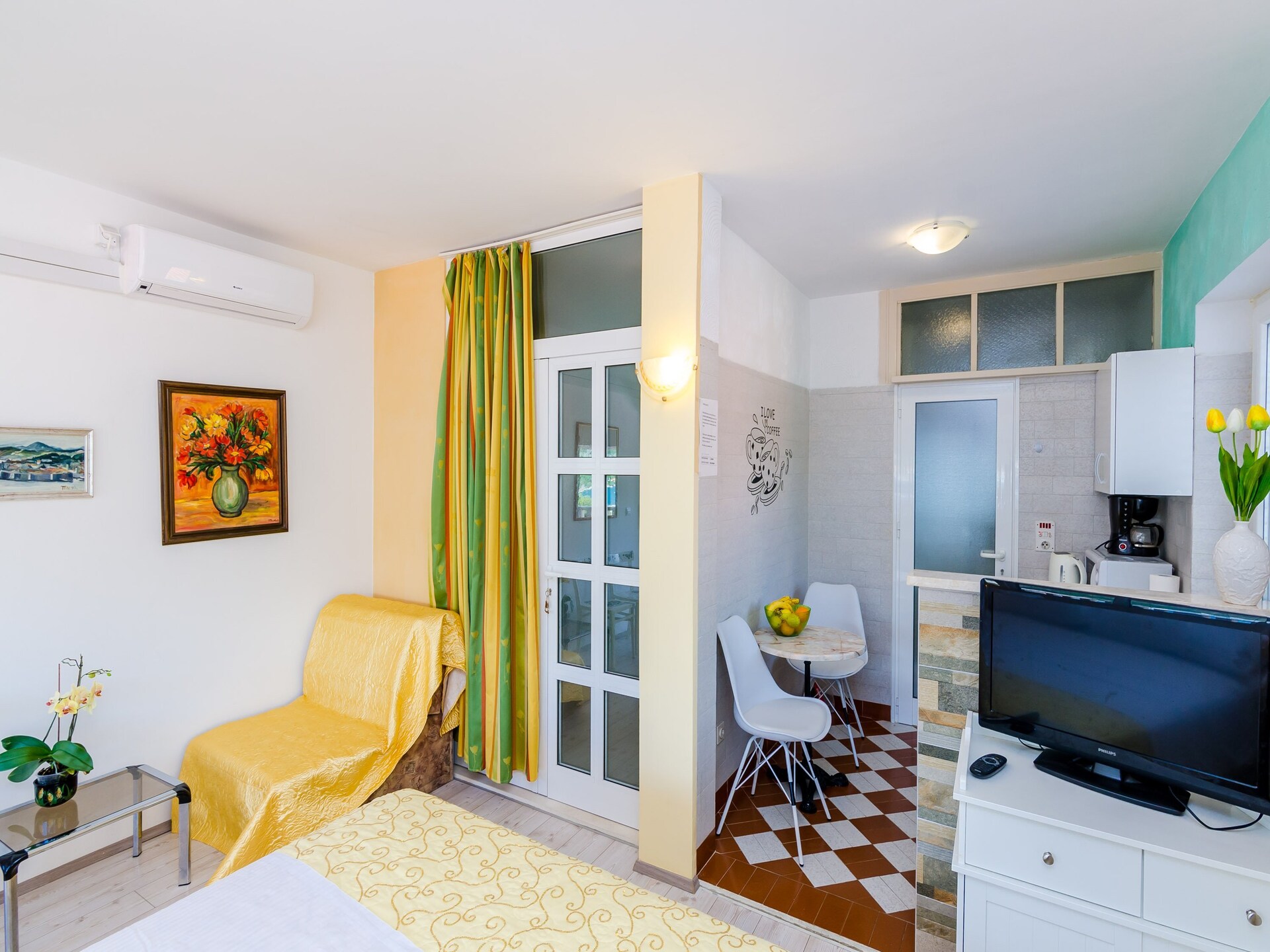 Studio met balkon en zeezicht op 400m van het strand in Lapad, Dubrovnik - foto 5
