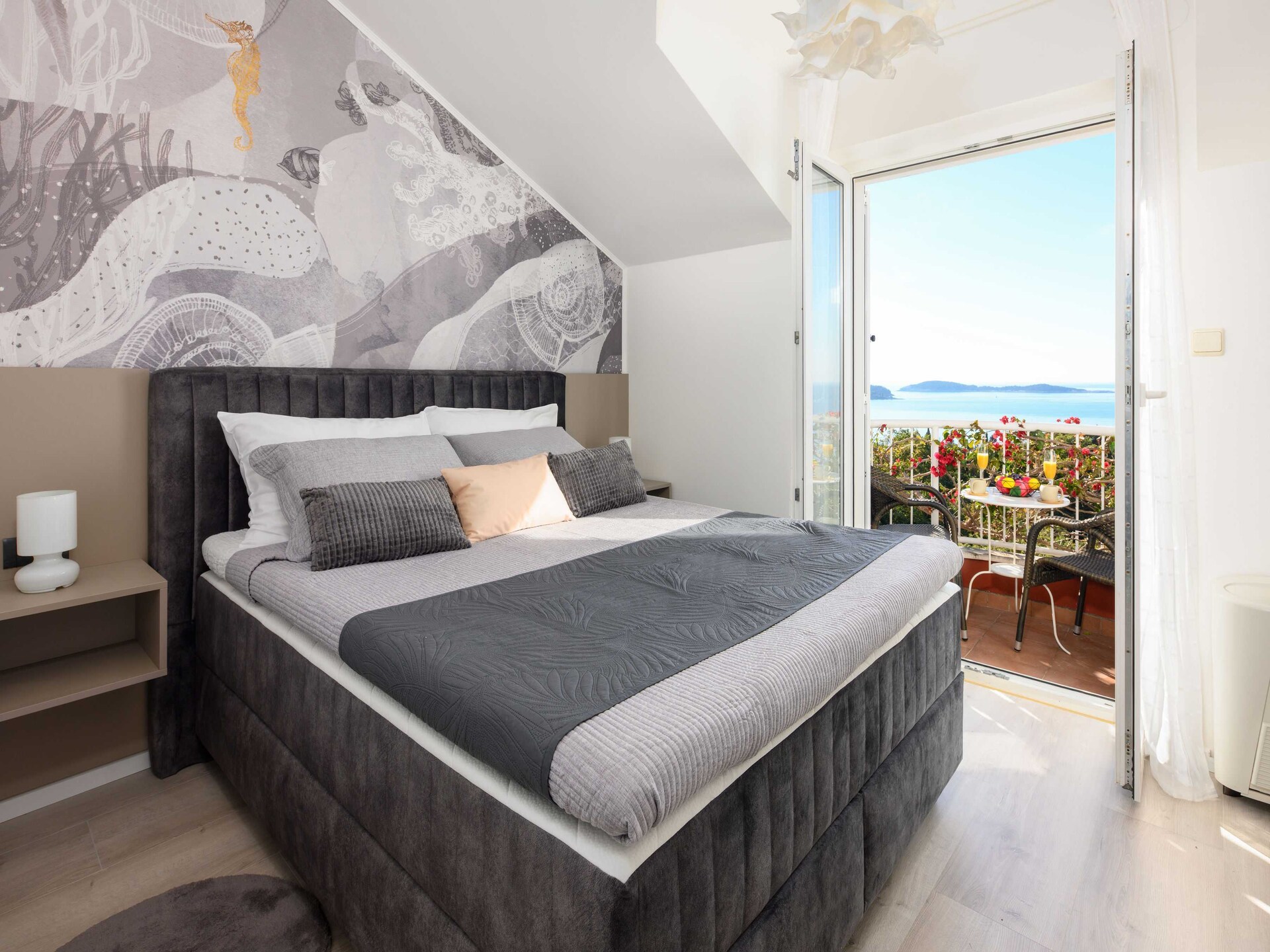 Comfort kamer met balkon en uitzicht op de Adriatische Zee in Plat - foto 6