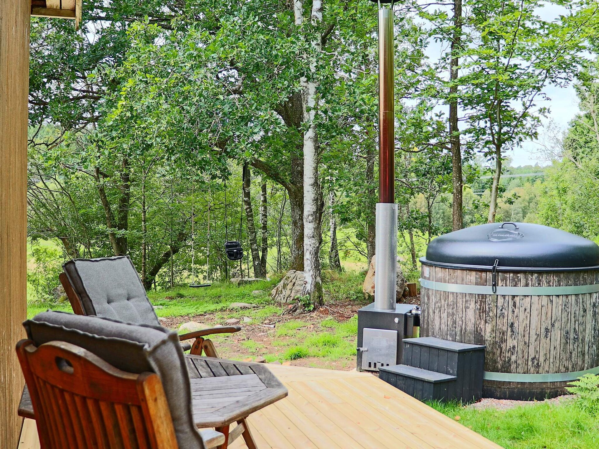 Vrijstaand vakantiehuis met houtgestookte whirlpool nabij golfbaan in Knäred - foto 5