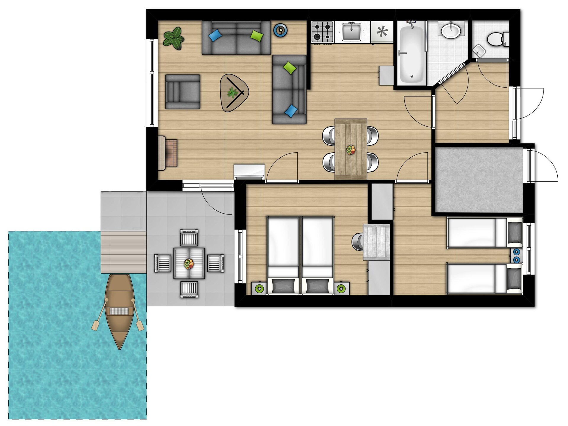 Gereno­veerde water­bungalow met roeiboot op Vakantie­park Weerter­bergen - foto 16