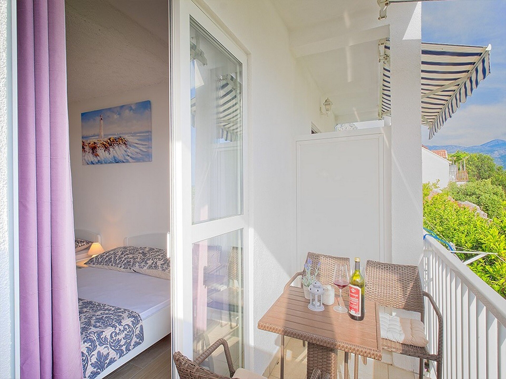 Studio met balkon en zeezicht in Mlini, 200m van strand - foto 2