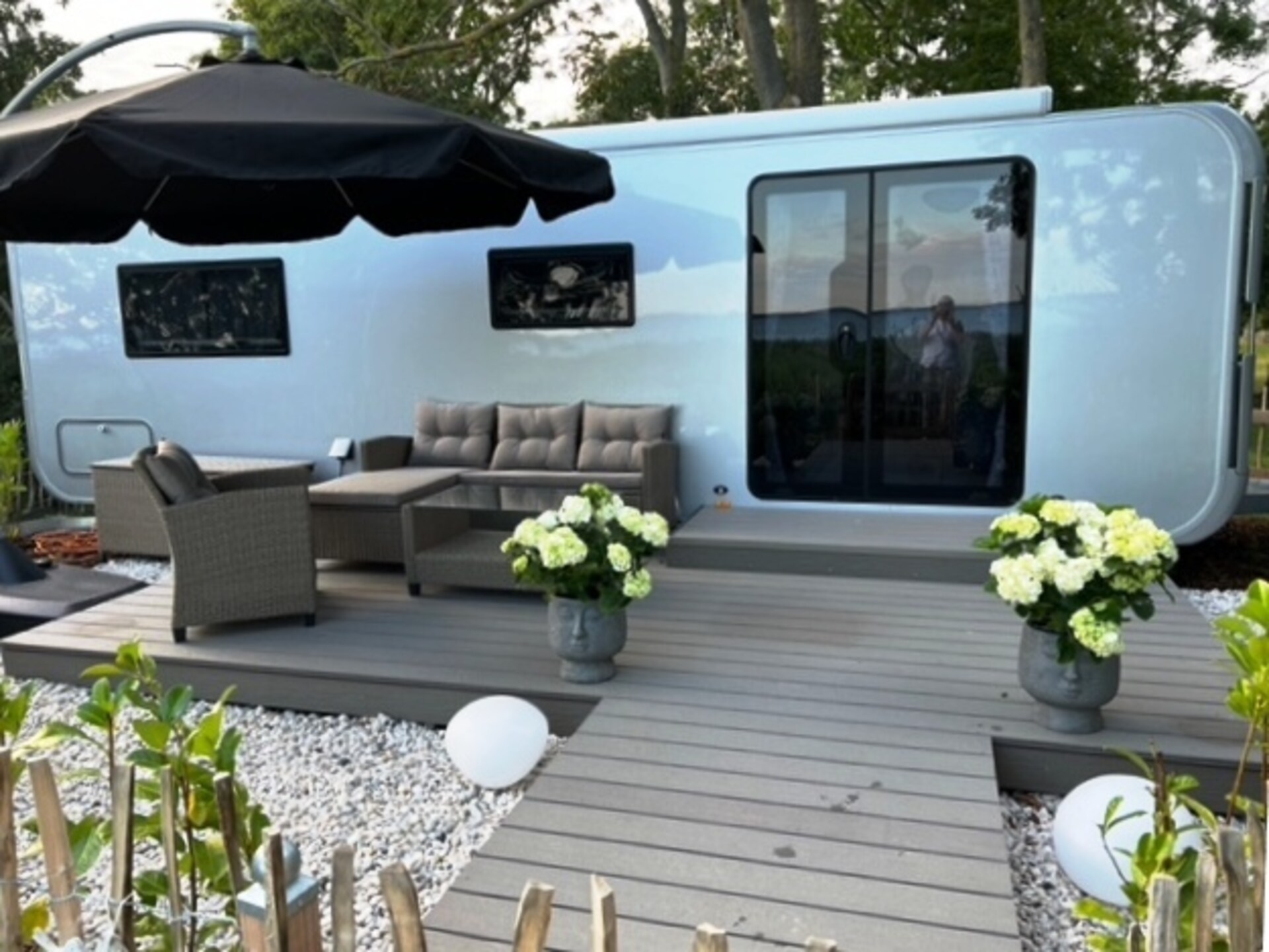 Glamping stacaravan Dreamer met uitzicht op het Achterwasser - foto 2