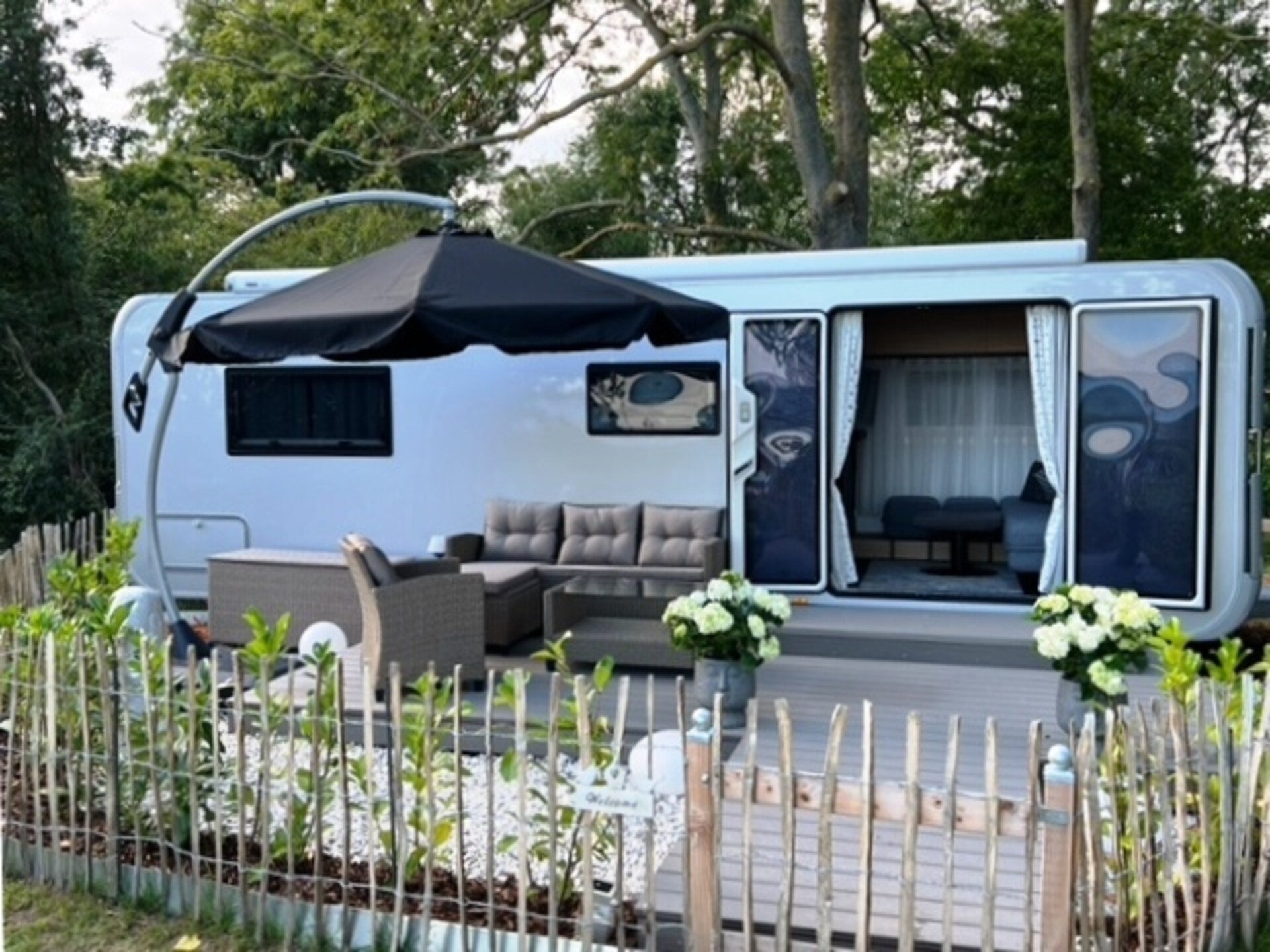 Glamping stacaravan Dreamer met uitzicht op het Achterwasser - foto 4