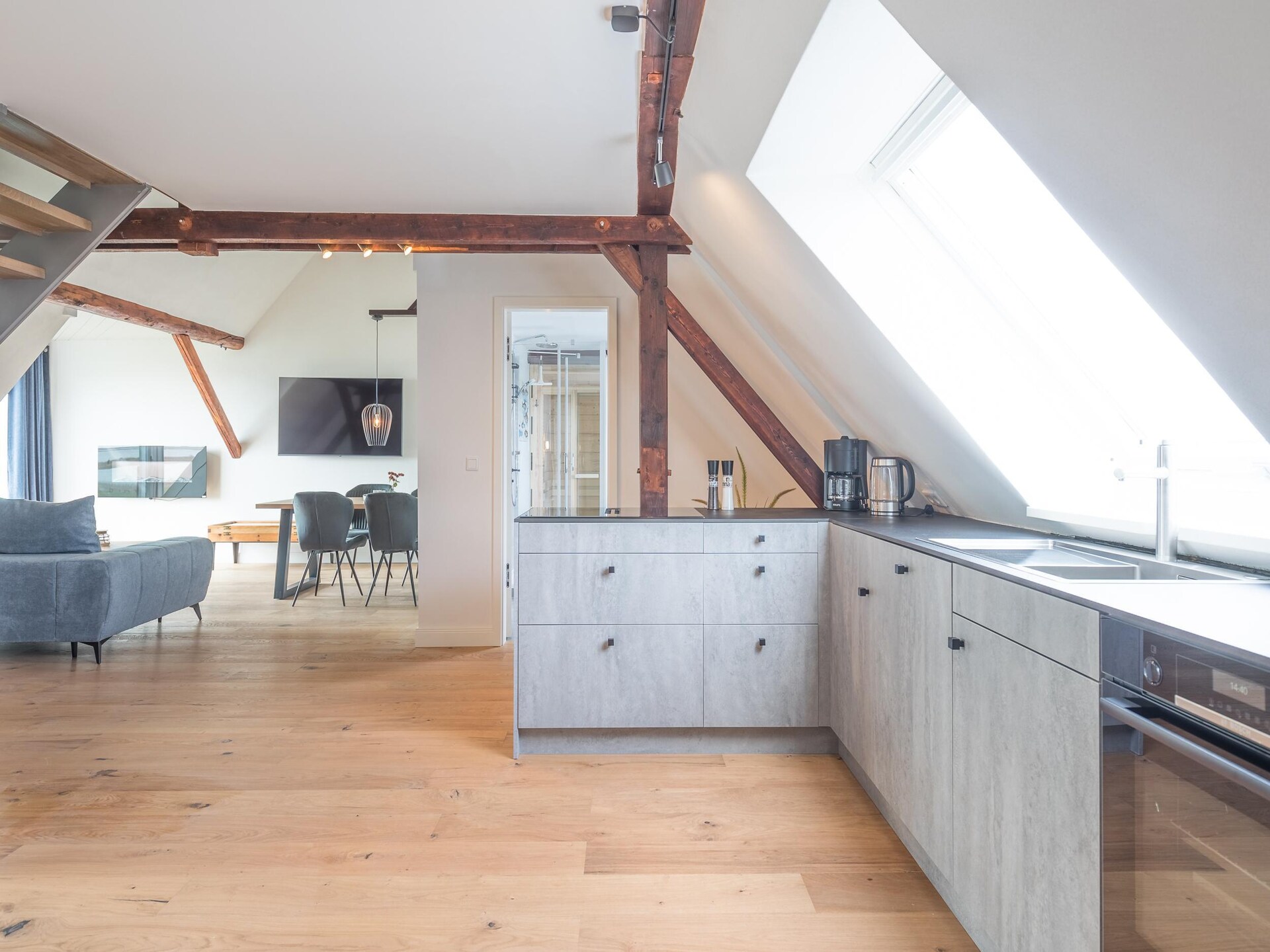 Appartement aan de Arlau Schleuse met weids uitzicht over natuurreservaat Beltringharder Koog - foto 11