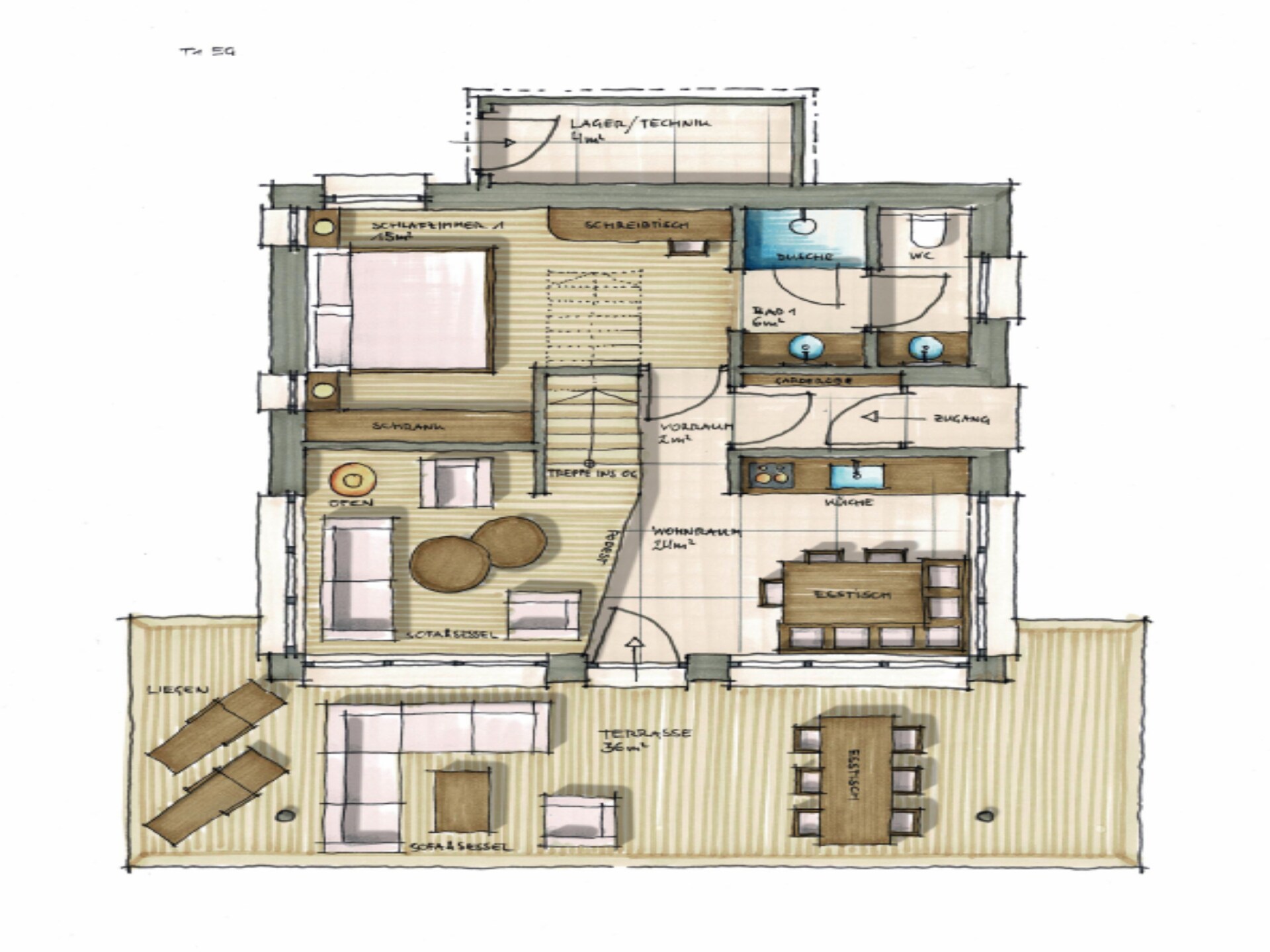 Vrijstaand chalet in Bichlbach: 84m², sauna, open haard, vlakbij skilift - foto 33