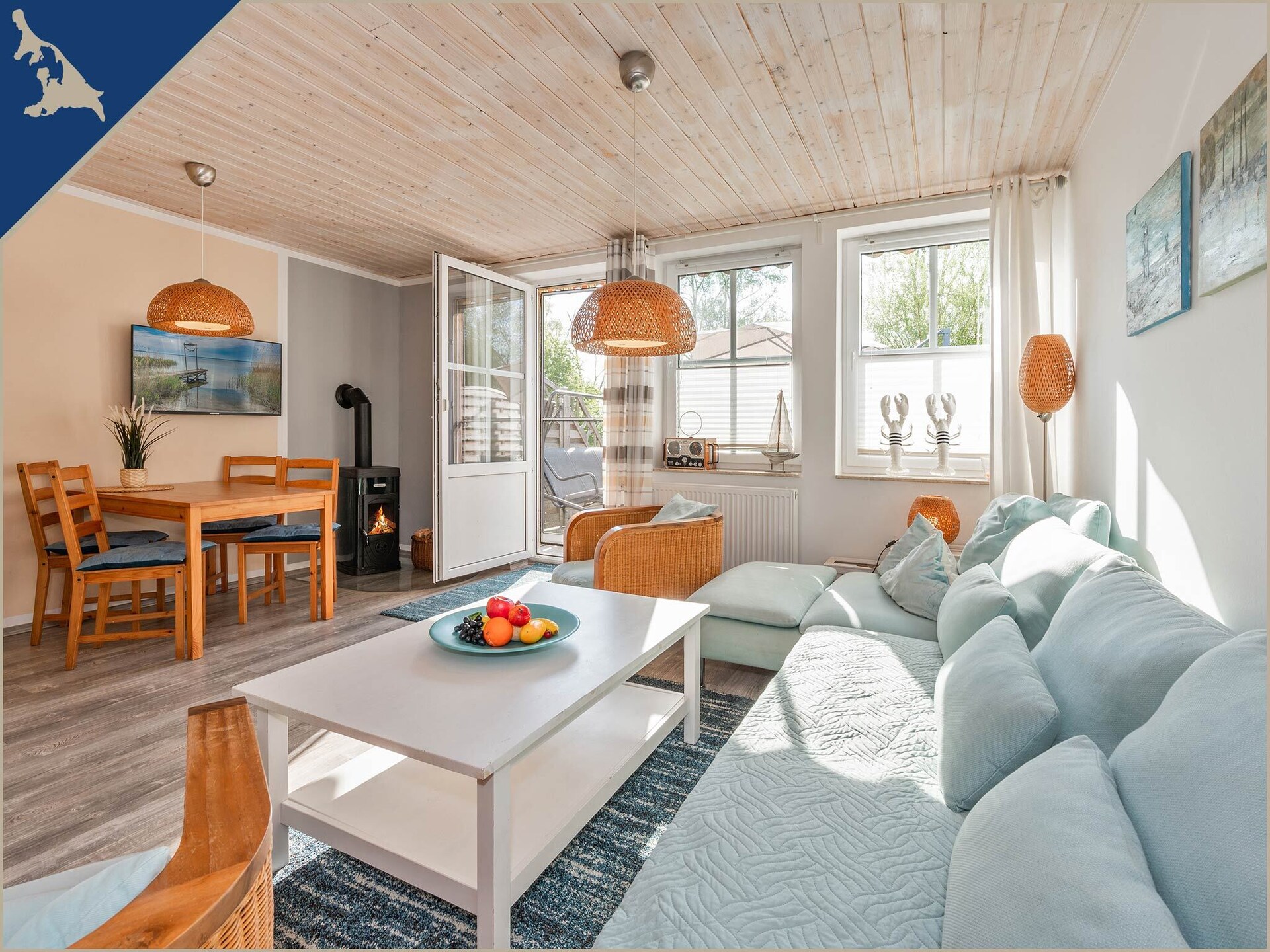 Modern appartement aan het Achterwasser met open haard, Lütow - foto 2
