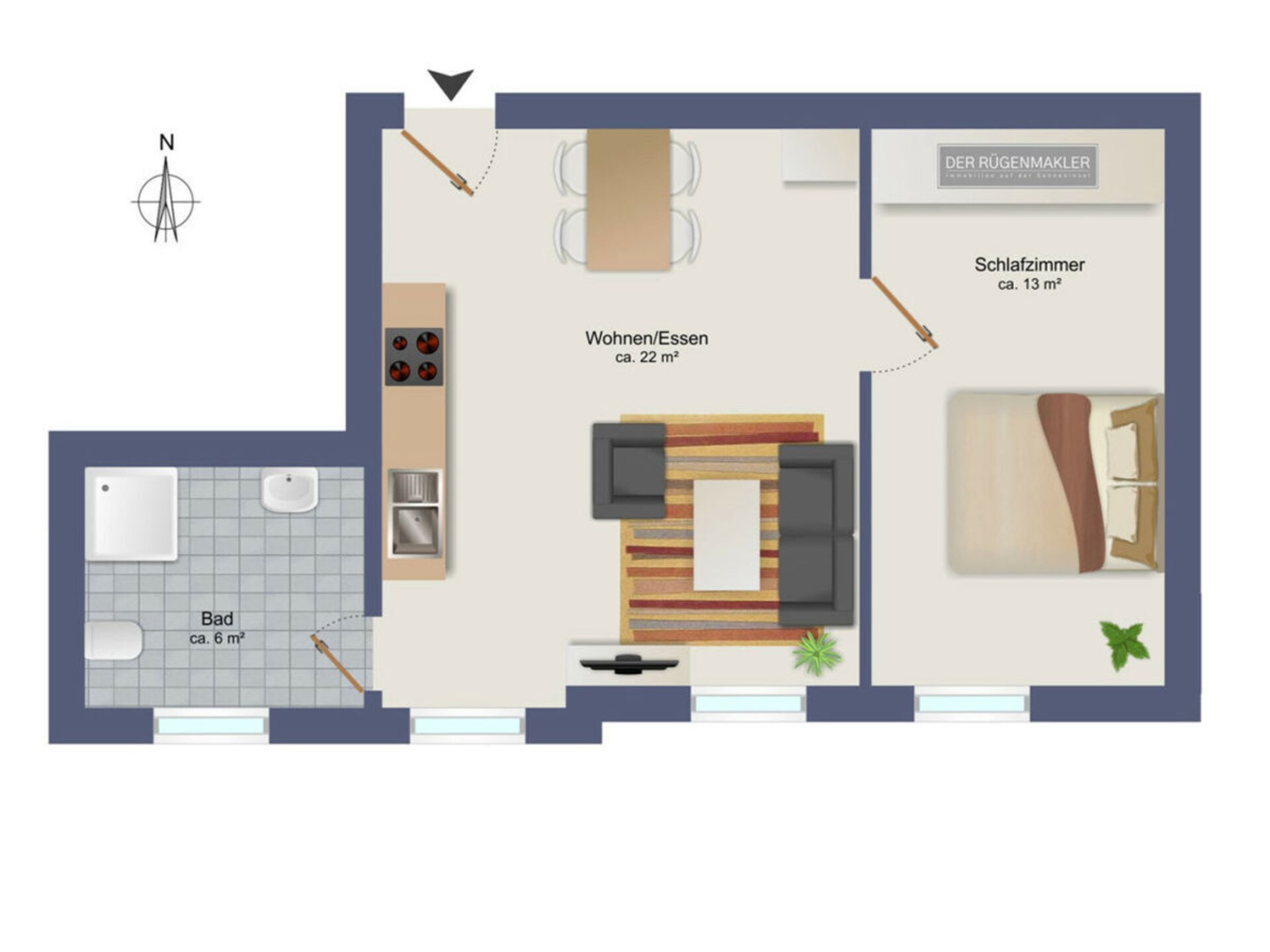Strandappartement Glowe: Oostzee & haven op 100 meter - foto 22