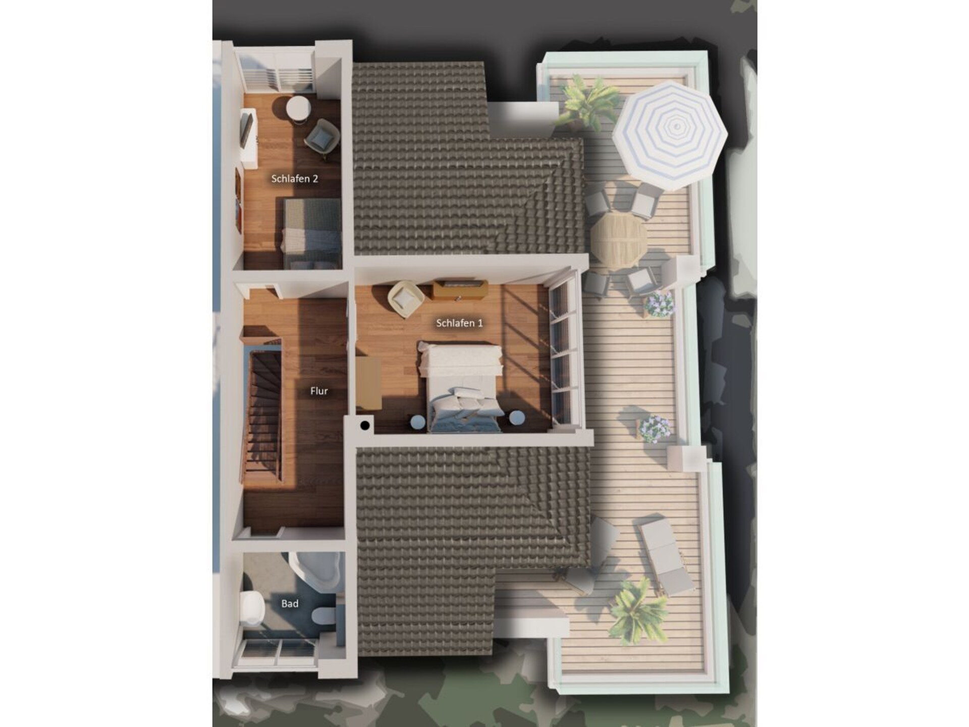 Licht modern duplexappartement met sauna en dakterras nabij zee - foto 34