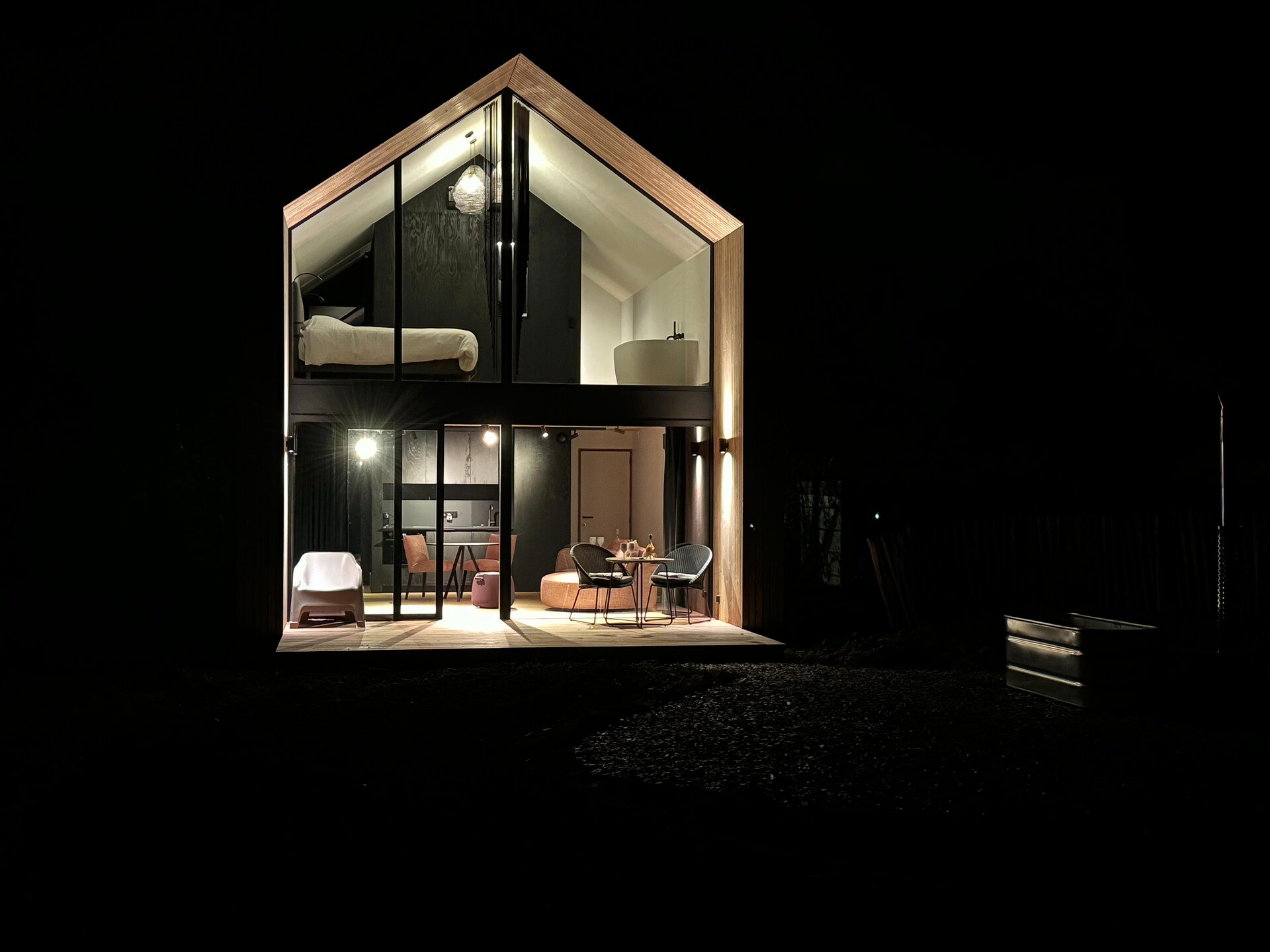 Romantische lodge met privé hottub en panoramisch uitzicht op de Ourthevallei - foto 14