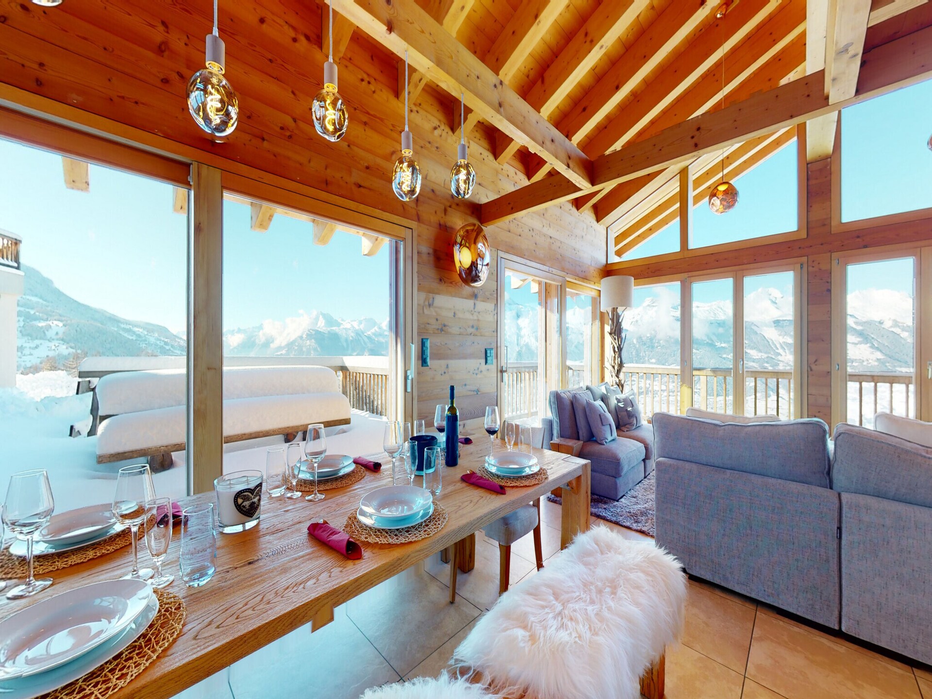 Luxe chalet voor 16 personen met sauna direct aan de skipiste in Wallis - foto 10