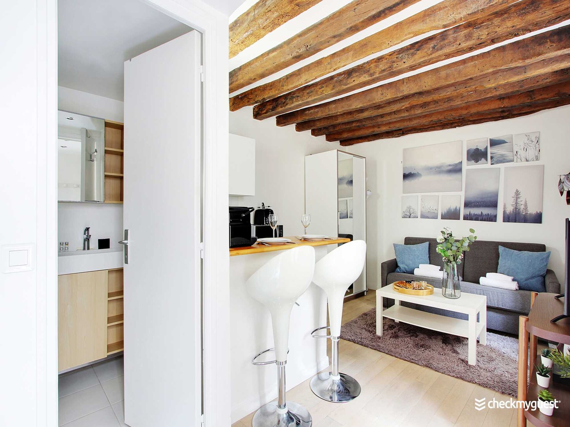 Intieme studio in het hart van de Rue Mouffetard, Parijs 5e - foto 9