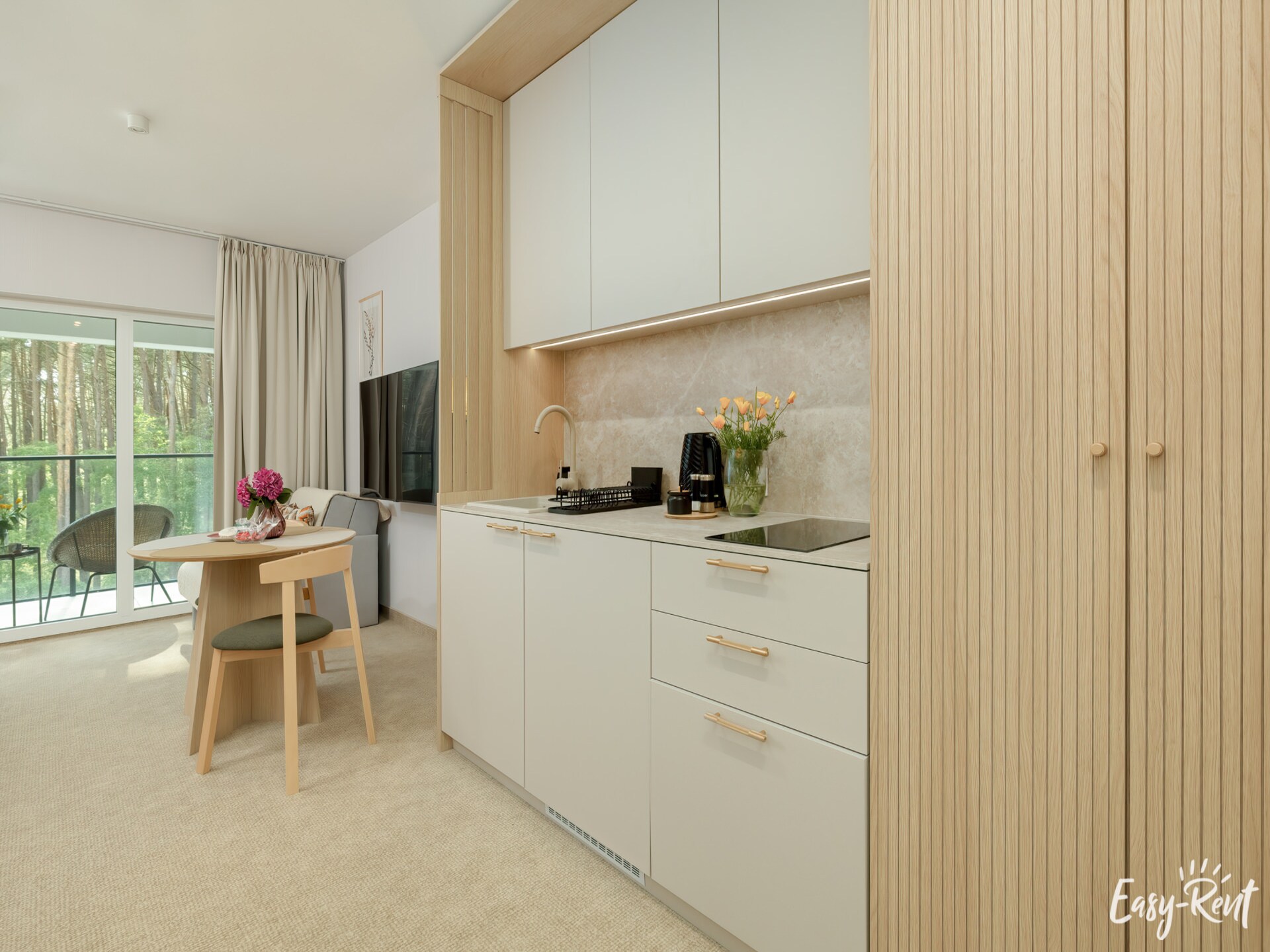 Lichte studio op 300m van strand met zwembad en balkon in Łukęcin - foto 10