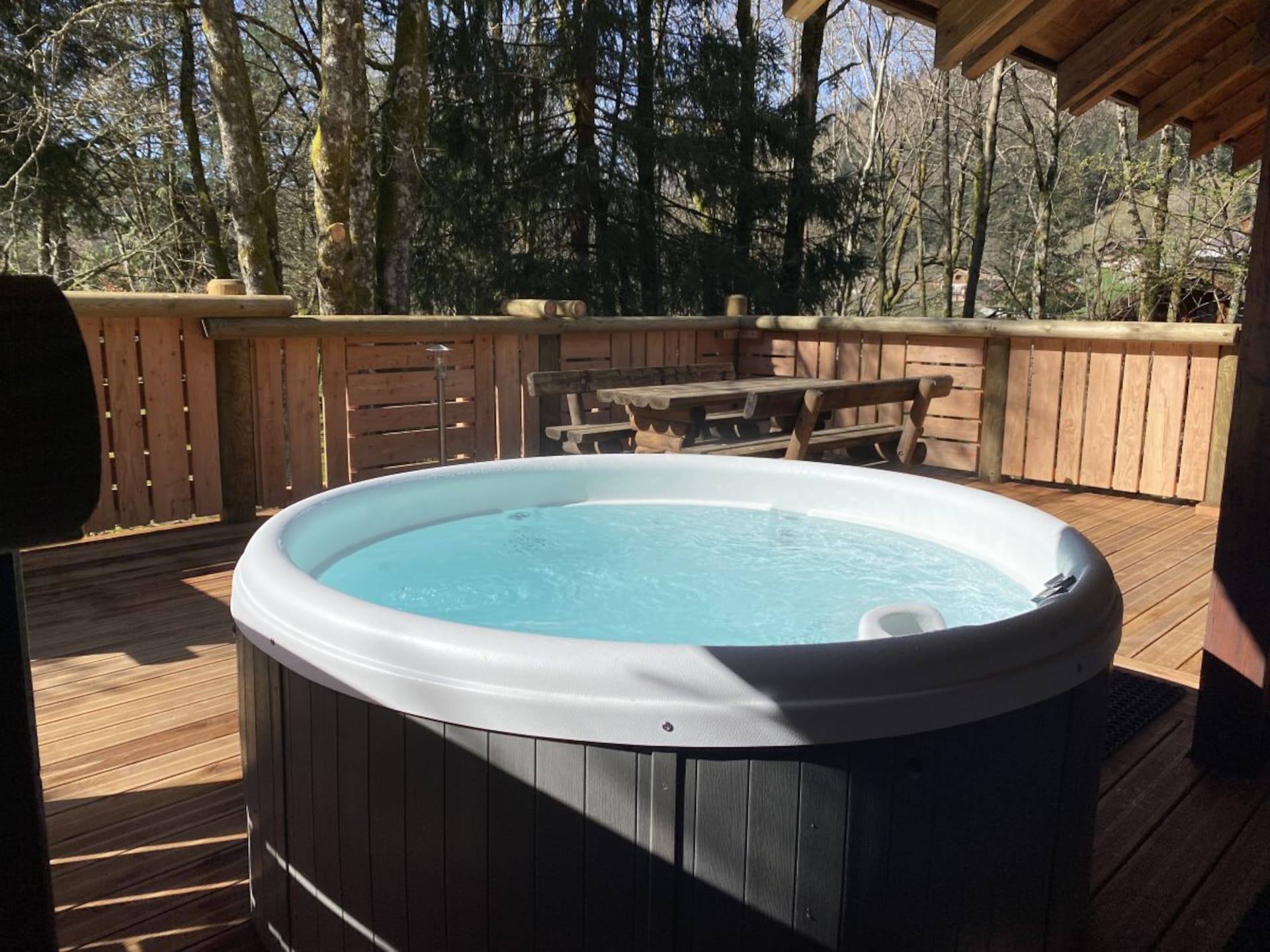 Houten chalet met jacuzzi en uitzicht op de bergen aan de rivier in La Bresse - foto 24