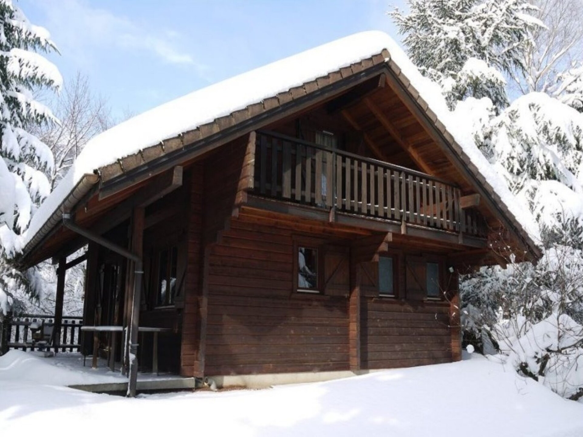 Houten chalet met jacuzzi en uitzicht op de bergen aan de rivier in La Bresse - foto 8