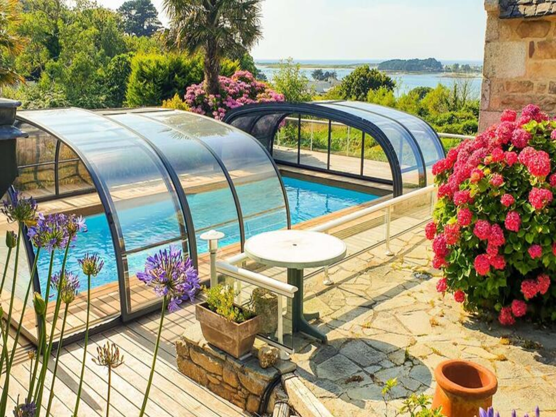 Bretons vakantiehuis met panoramisch zeezicht en verwarmd zwembad in Trébeurden - foto 2