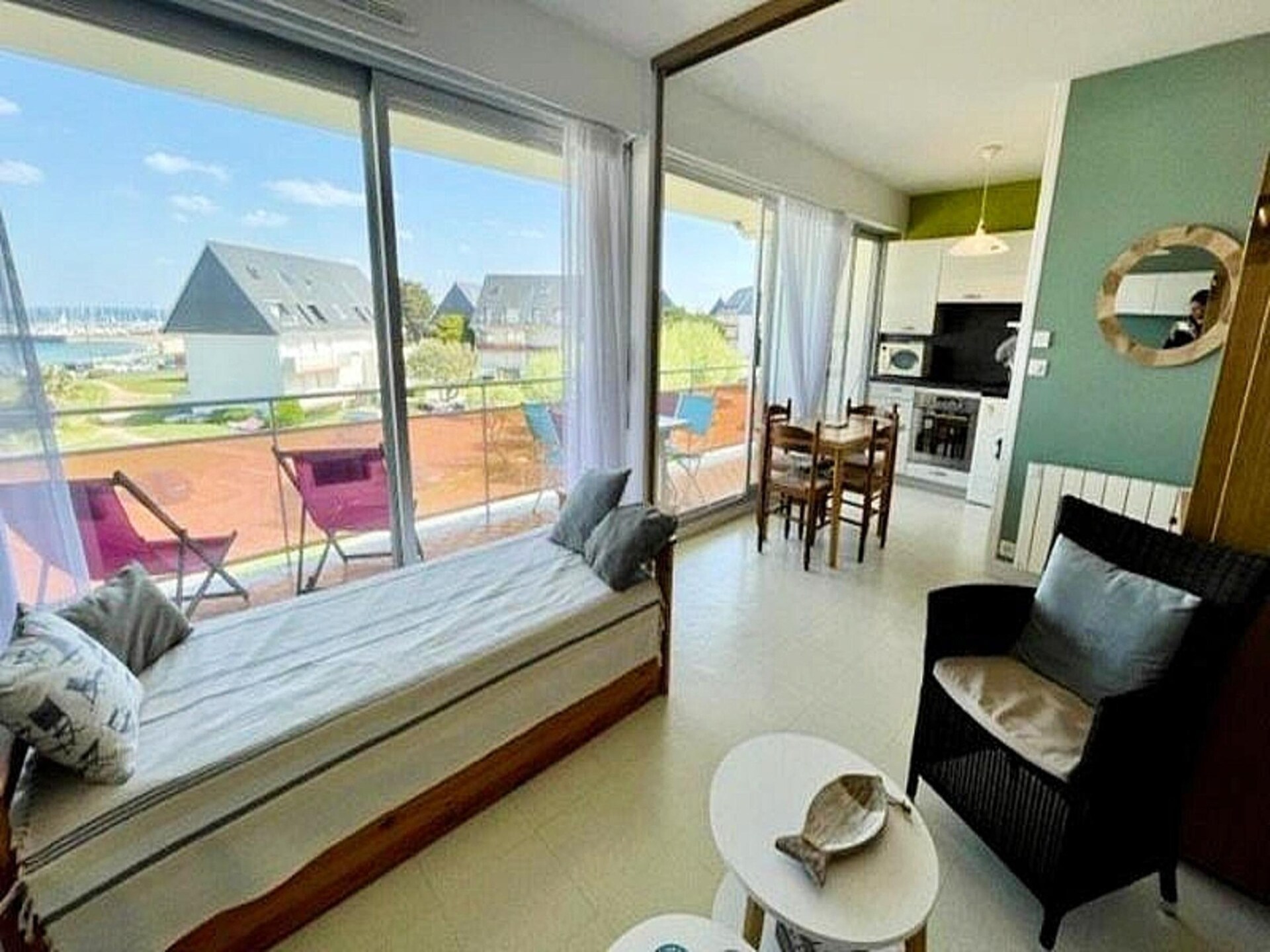 Gezellig studio-appartement met zeezicht in Quiberon, vlakbij het strand - foto 15