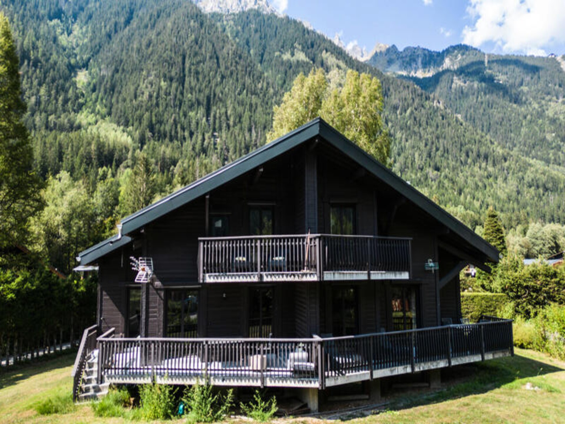 Half-chalet met panoramisch uitzicht in Les Praz, Chamonix – 8 pers. - foto 1