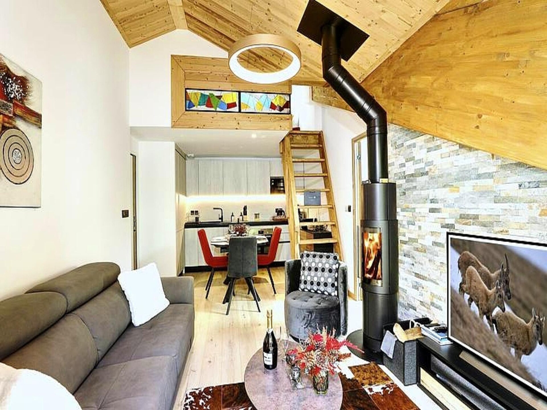 Penthouse in Courchevel Moriond met spabad, houtkachel en uitzicht - foto 10