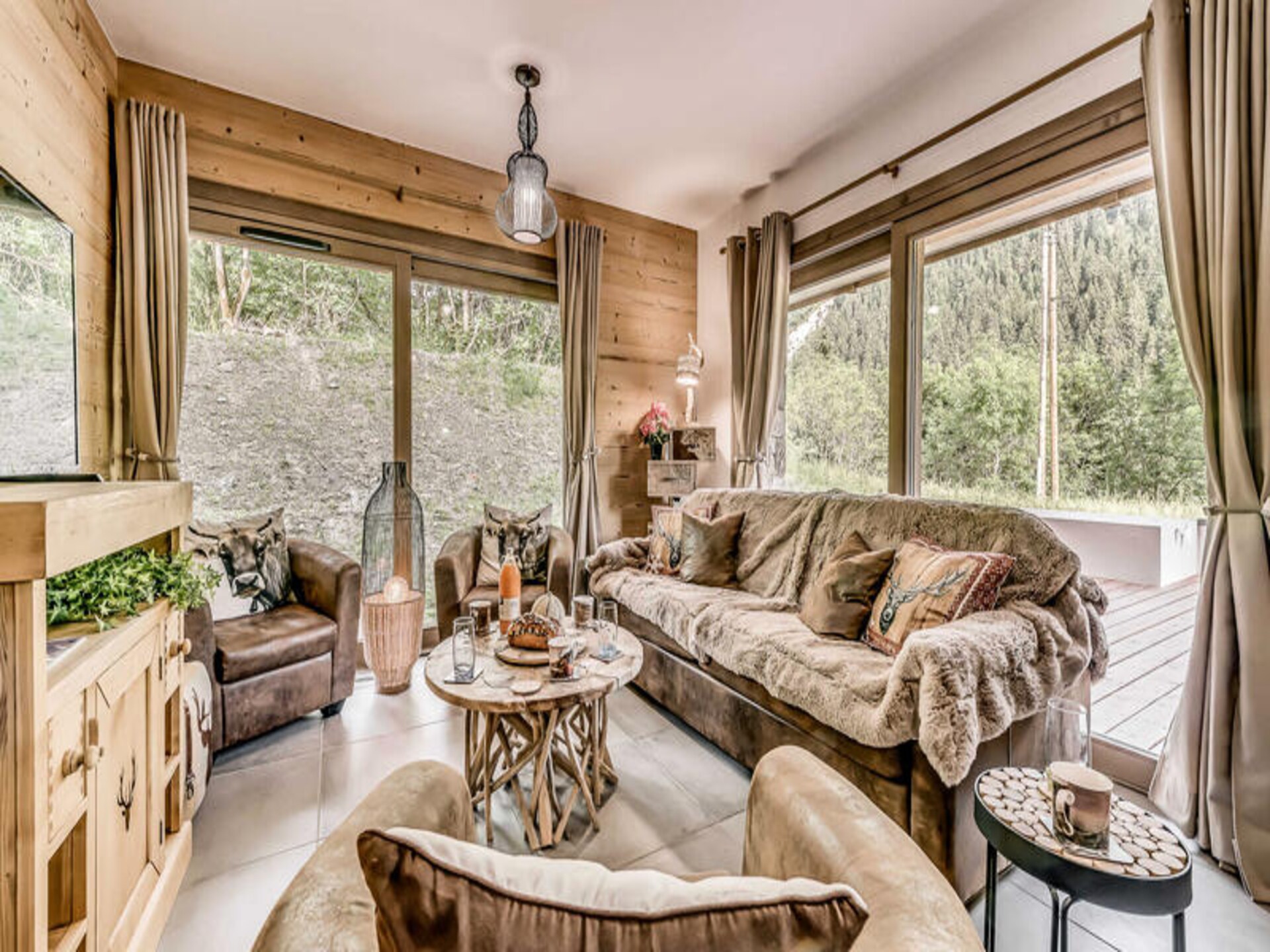 Luxe appartement Champagny en Vanoise | 8 personen | Terras met bergzicht - foto 13
